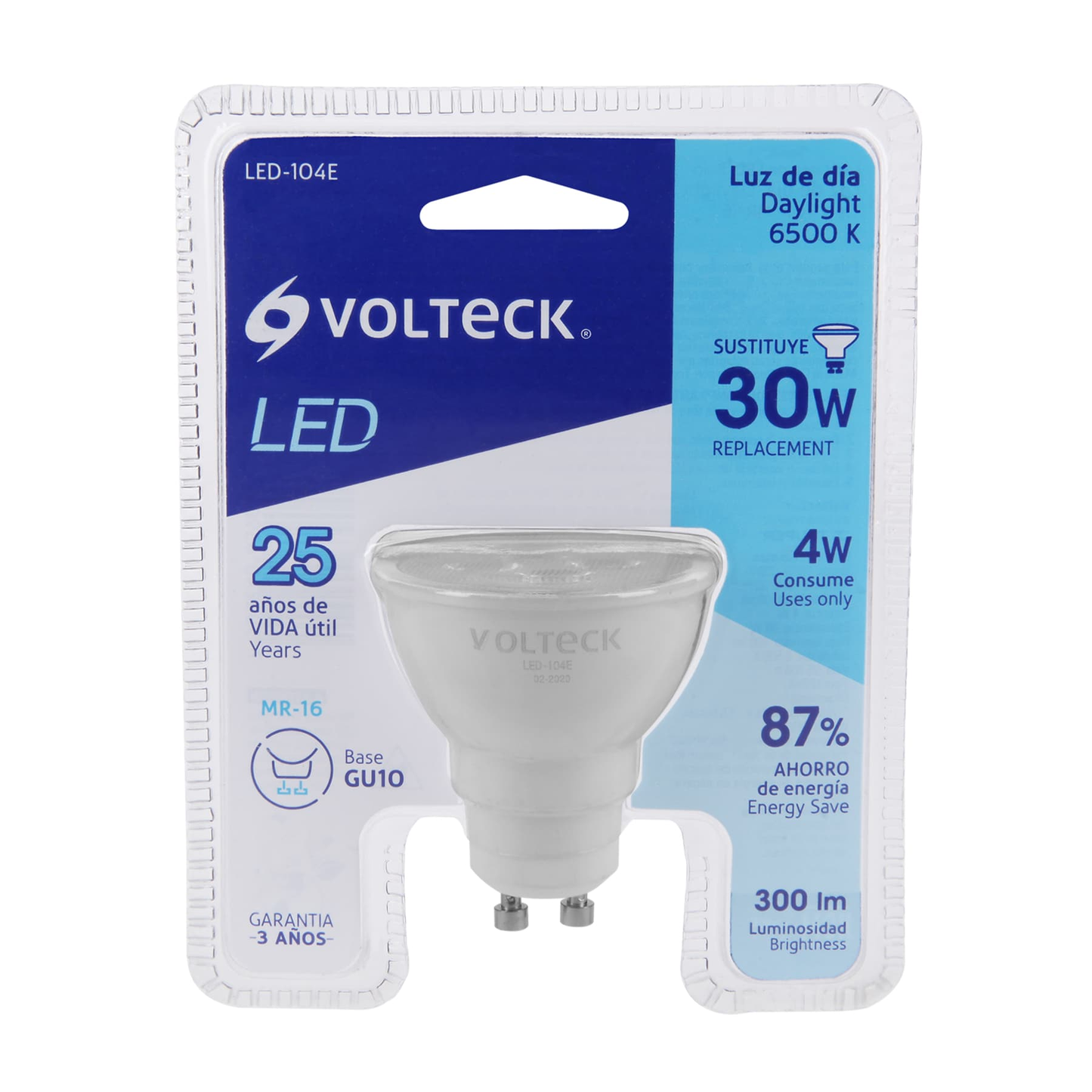 Lámpara de LED, MR16, GU10, 4 W, luz de día