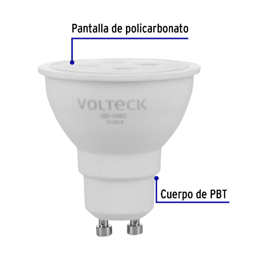 Lámpara de LED, MR16, GU10, 4 W, luz cálida