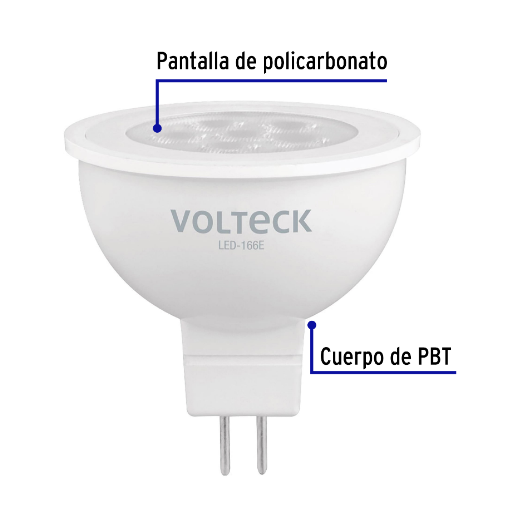 Lámpara de Led, MR16, 127V, 6 W, luz de día