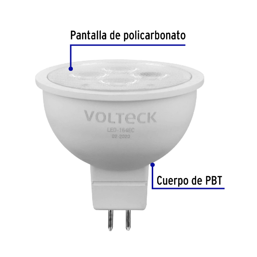 Lámpara de Led, MR16, 127V, 4 W, luz cálida