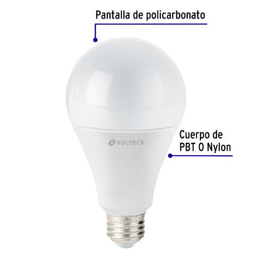 Lámpara de LED, bulbo estándar, A19, 18 W, luz de día