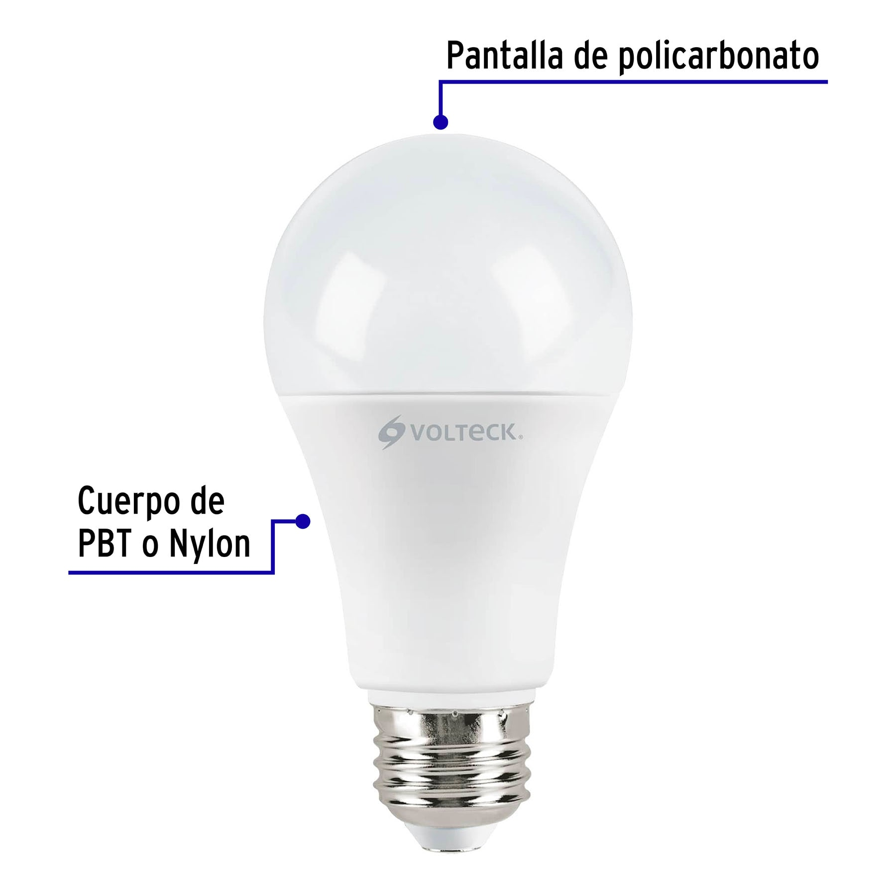 Lámpara de LED, bulbo estándar, A19, 14 W, luz de día