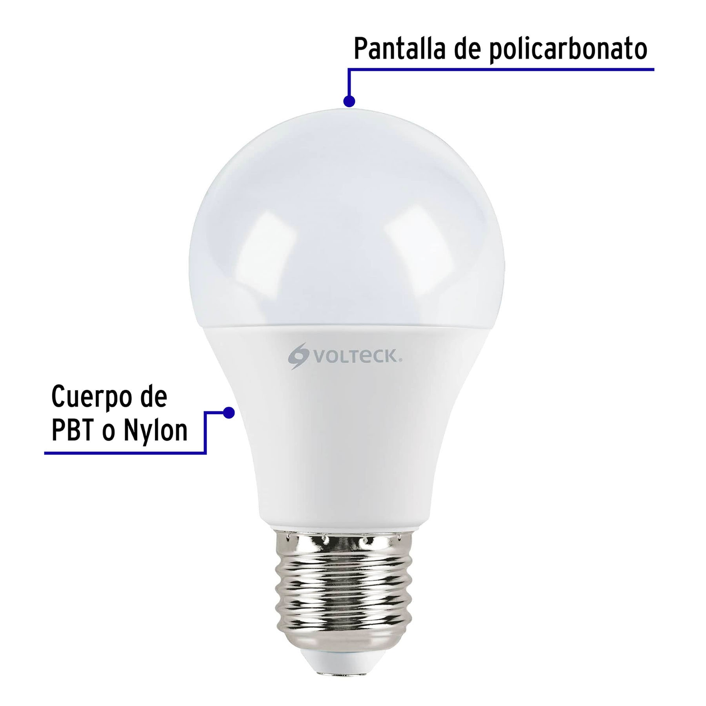 Lámpara de LED, A19, 9W, E27, luz de día, 4 piezas en caja
