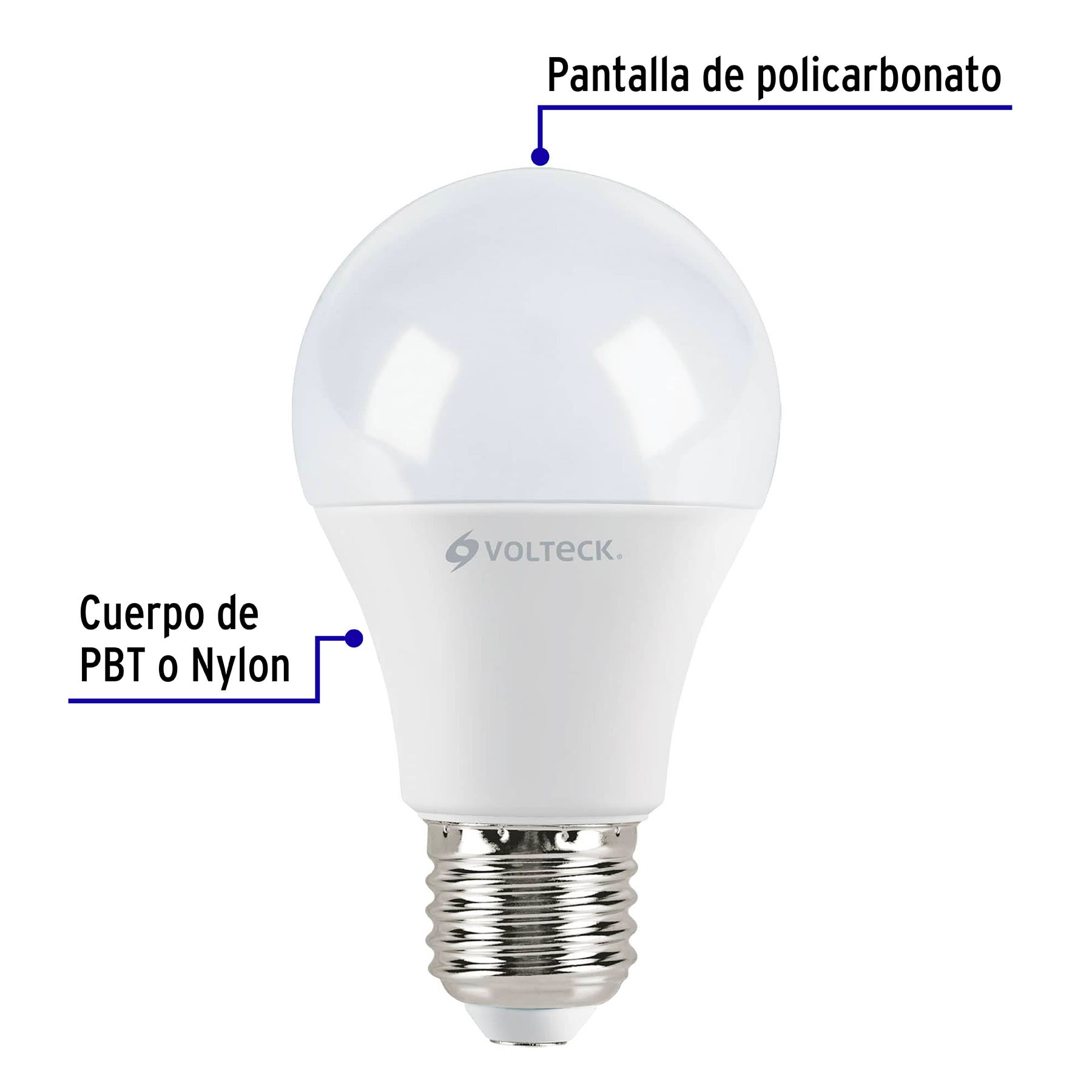 Lámpara de LED, A19, 9W, E27, luz de día, 4 piezas en caja