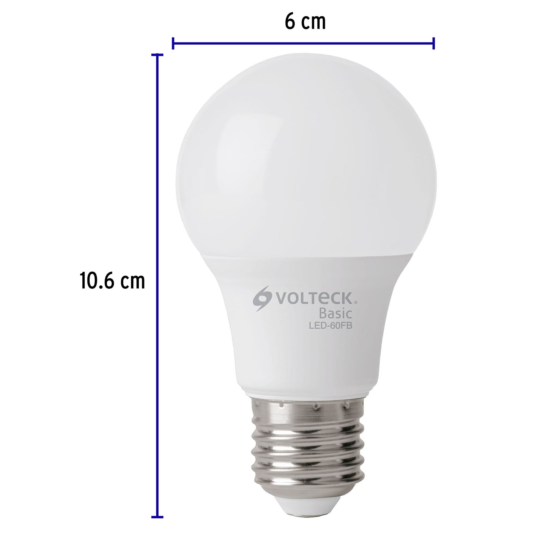 Lámpara de LED, A19, 8 W, luz de día, Volteck Basic