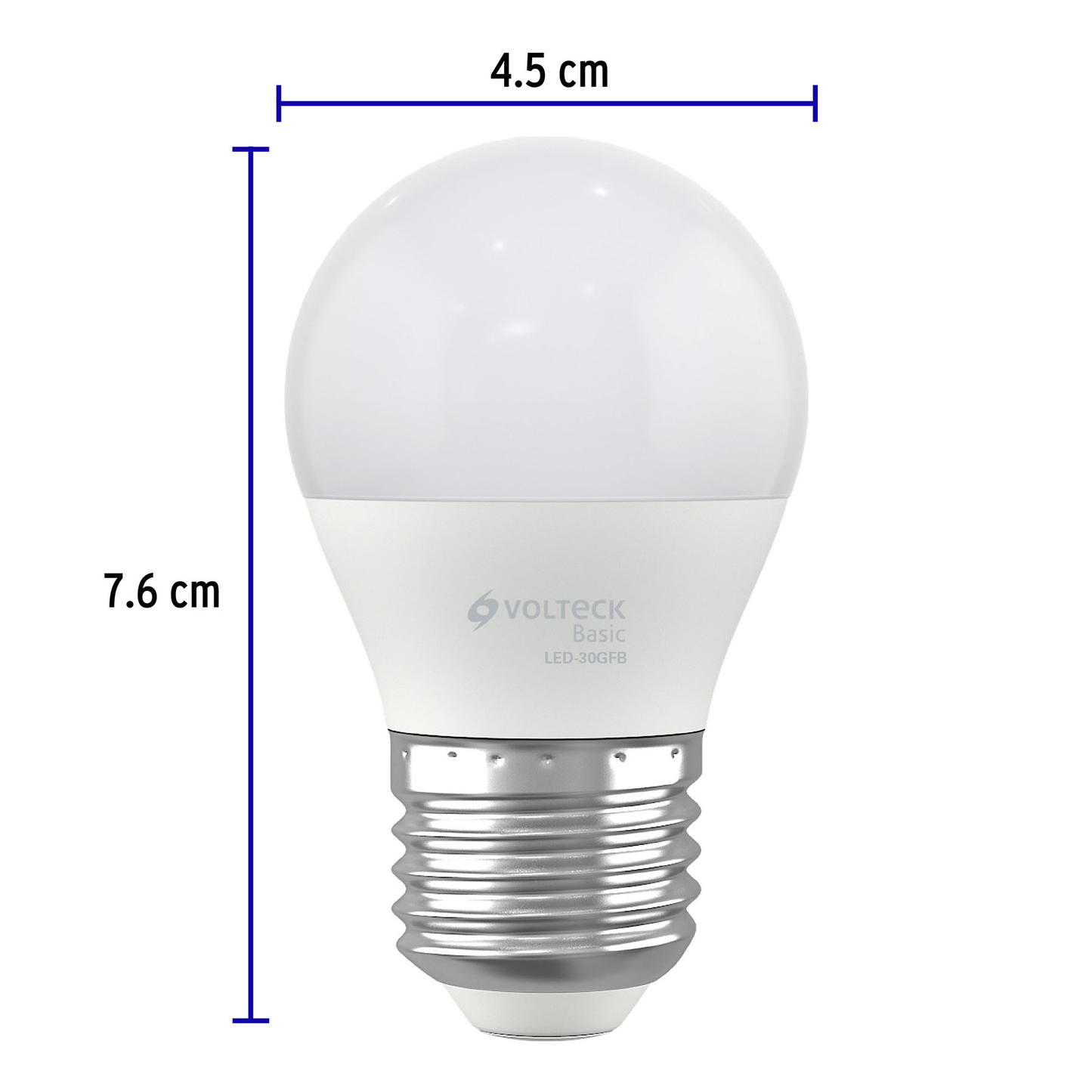Lámpara de LED, A19, 3 W, luz de día, Volteck Basic