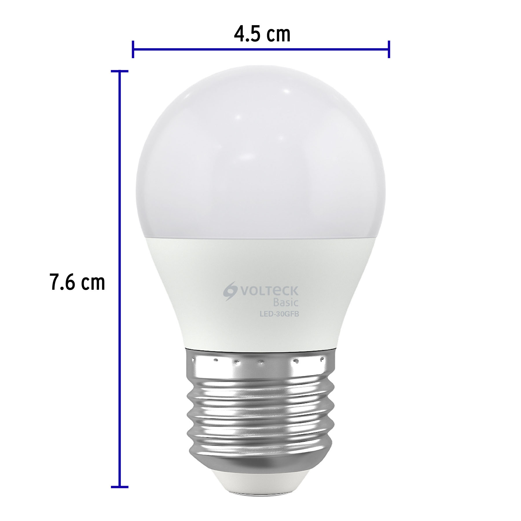 Lámpara de LED, A19, 3 W, luz de día, Volteck Basic