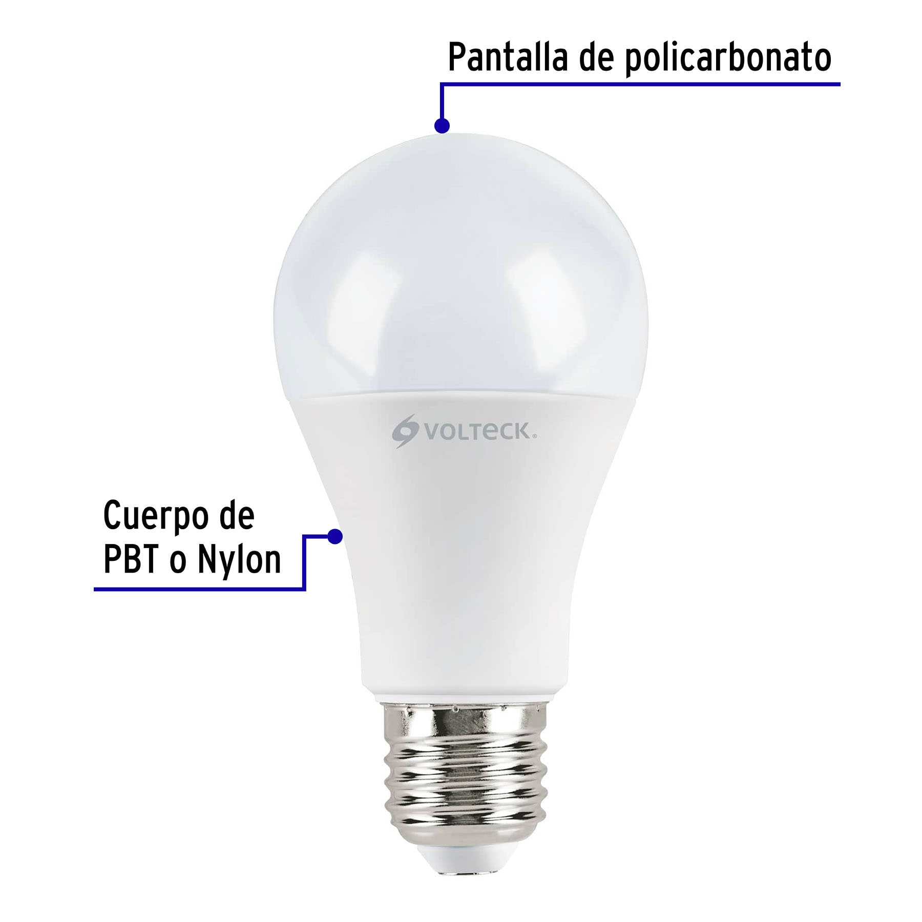 Lámpara de LED, A19, 12 W, luz cálida