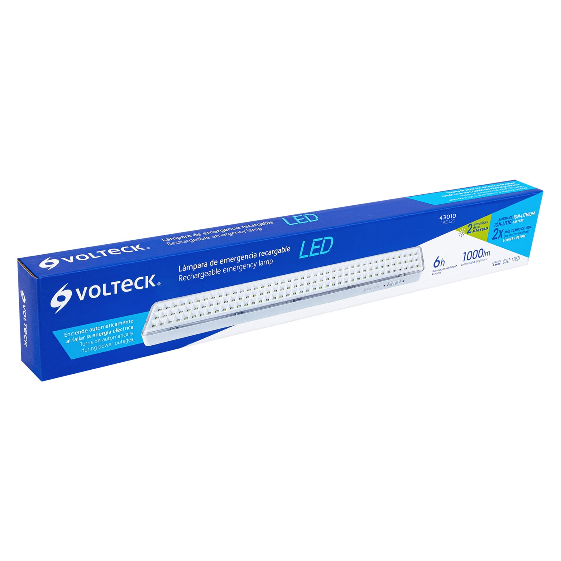Lámpara de emergencia recargable 1000 lm, 120 LEDS