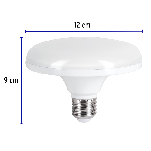 Lámpara circular de LED, A19, 12 W, luz de día