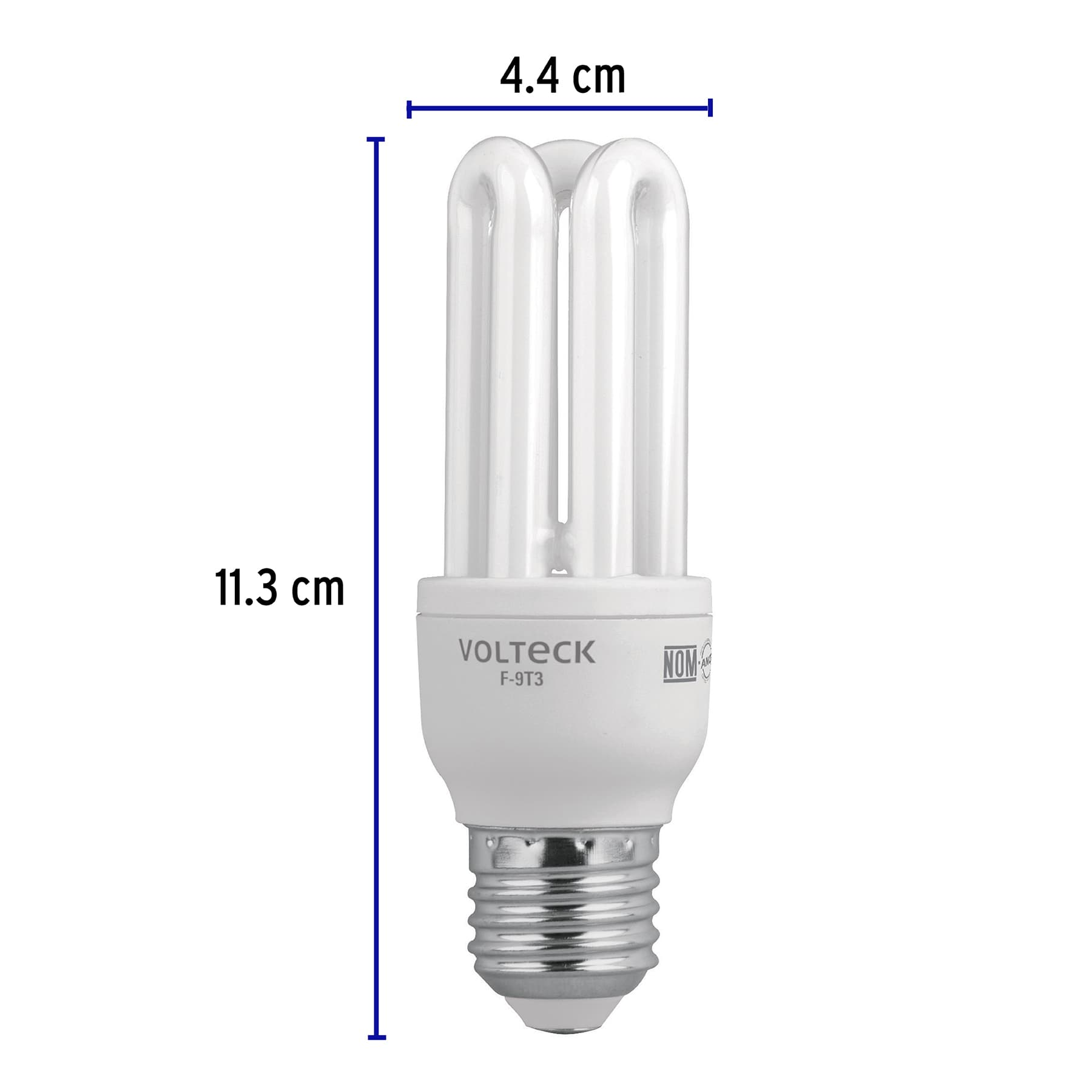 Lámpara 9 W, triple, luz día, T3, en blister, Volteck
