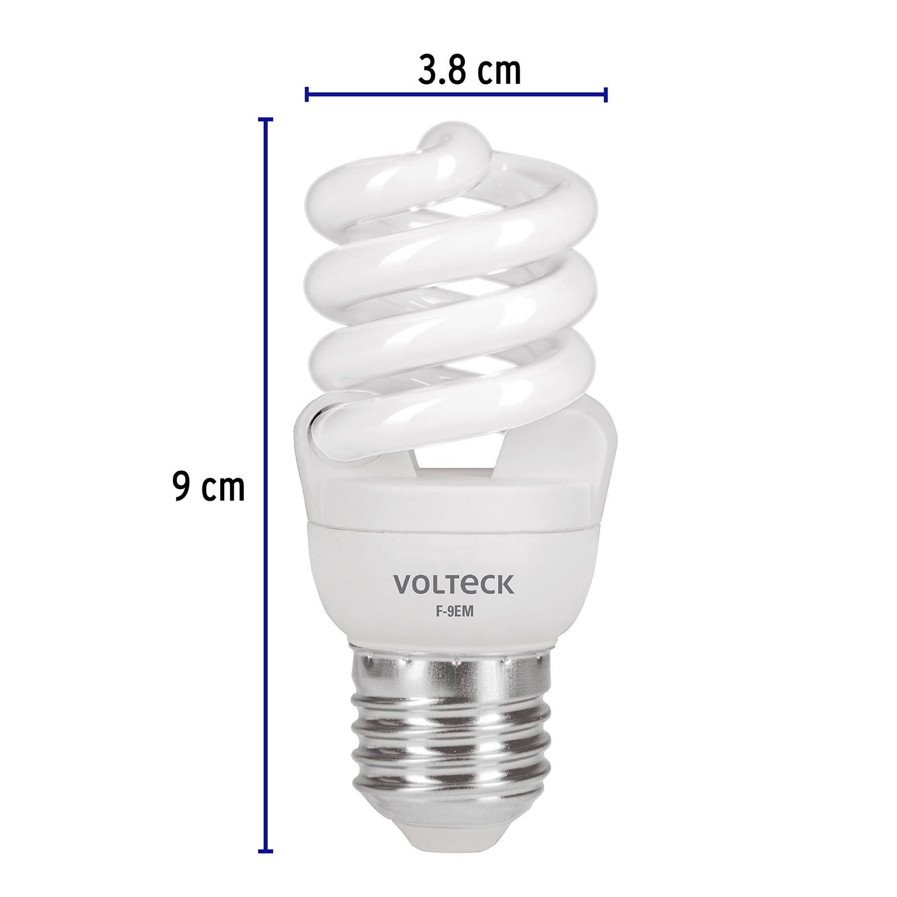 Lámpara 9 W, espiral mini, luz día, T2, en blister, Volteck