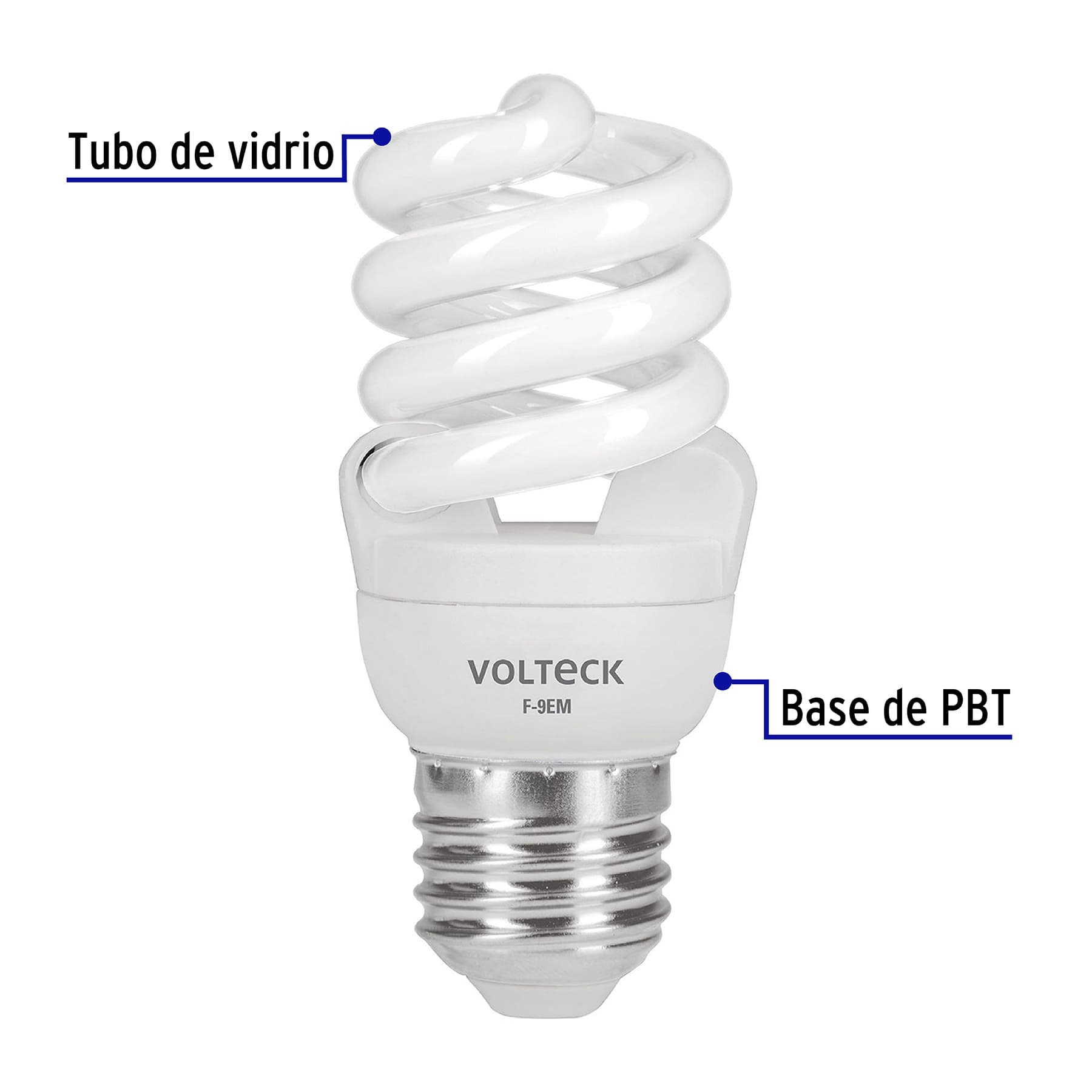 Lámpara 9 W, espiral mini, luz día, T2, en blister, 4 piezas