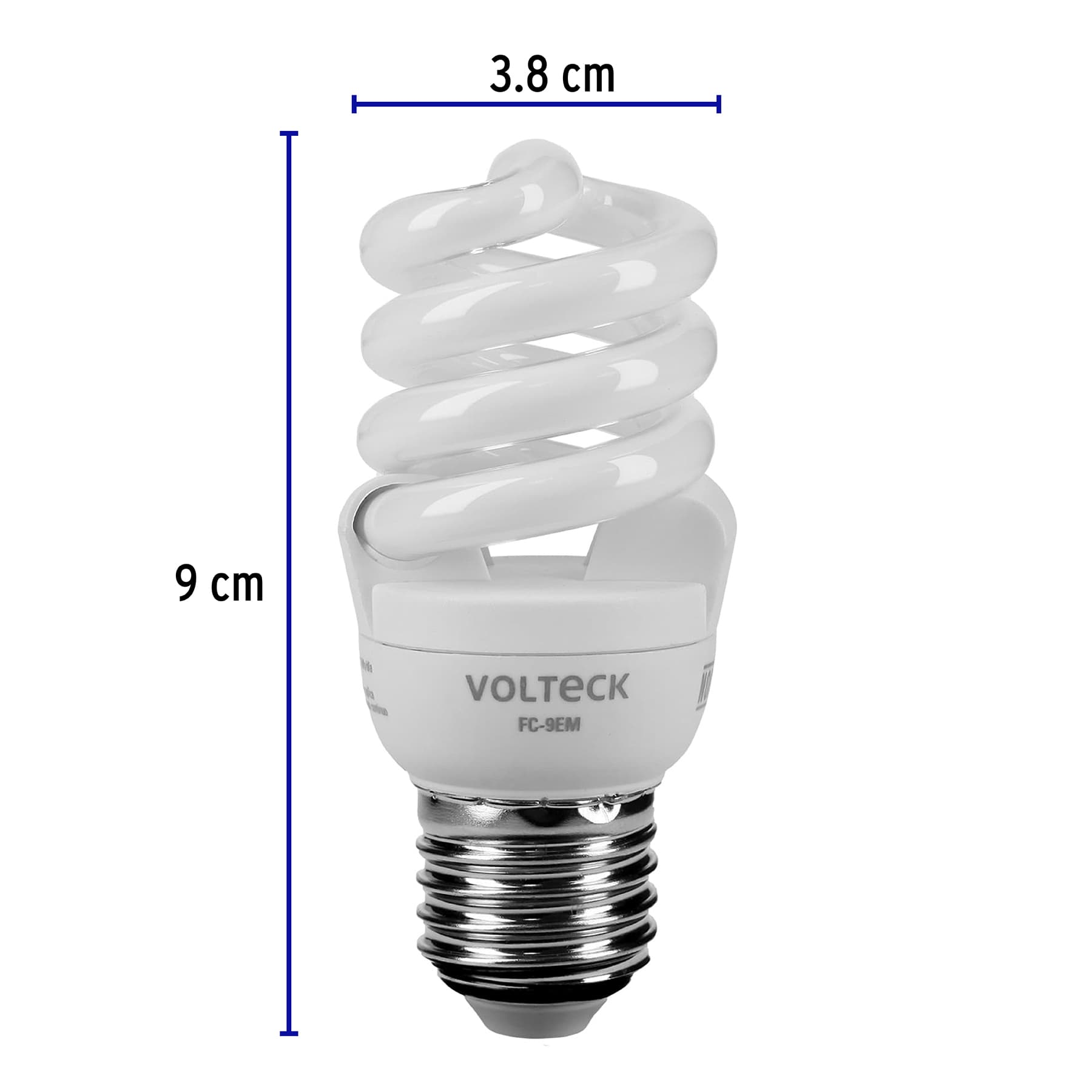 Lámpara 9 W, espiral mini, luz cálida, T2, en blister