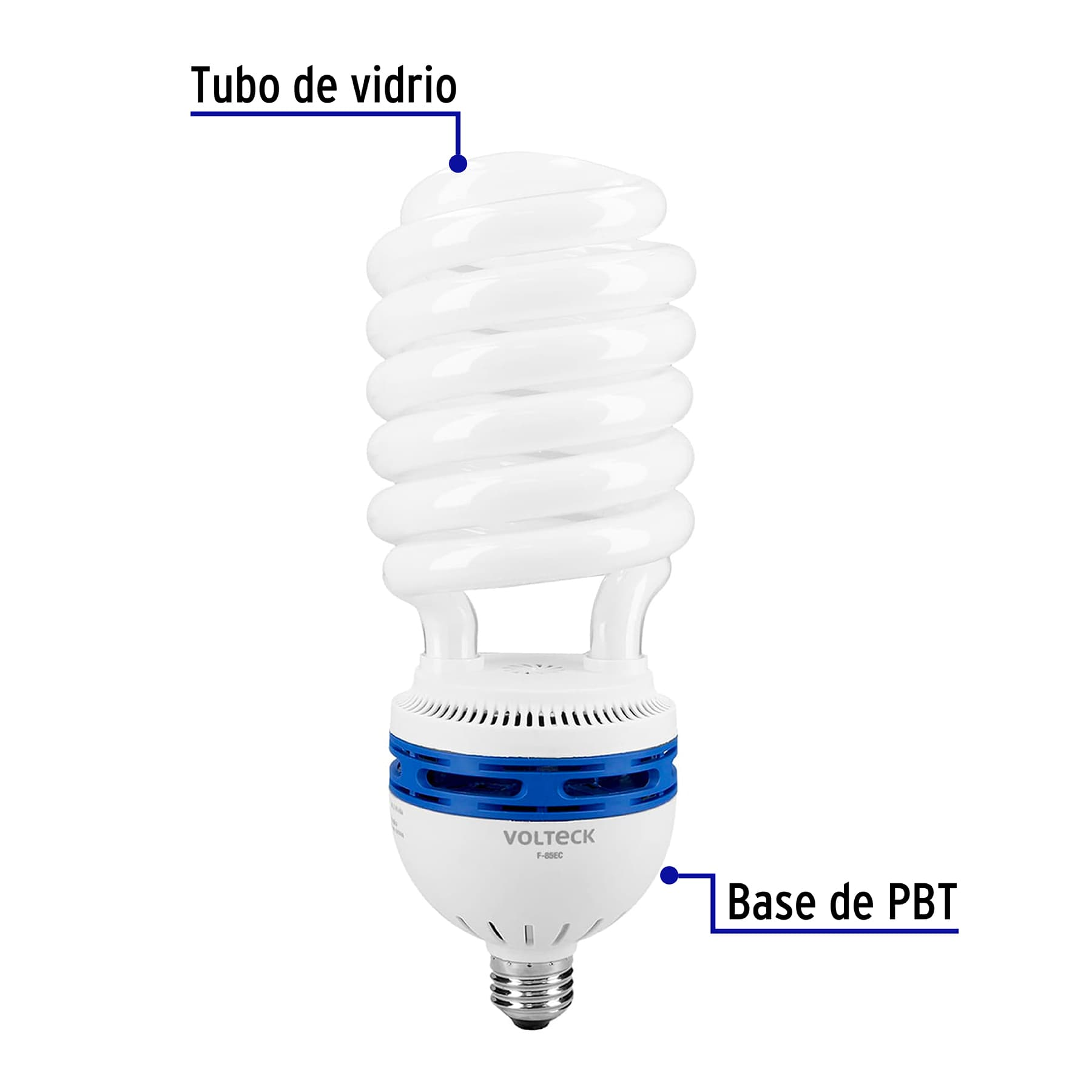 Lámpara 85 W, espiral, alta potencia, luz día, T5, en caja