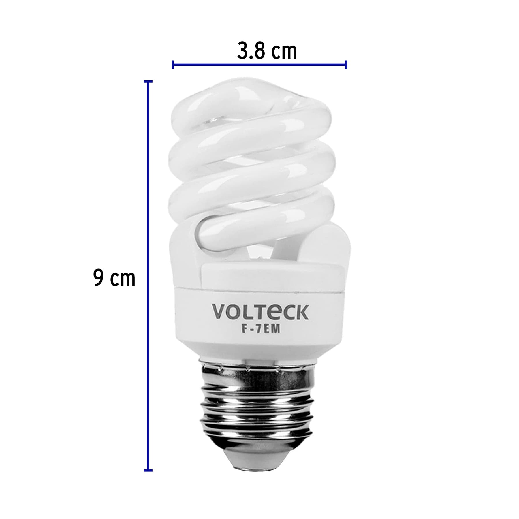 Lámpara 7 W, espiral mini, luz día, T2, en blister, Volteck