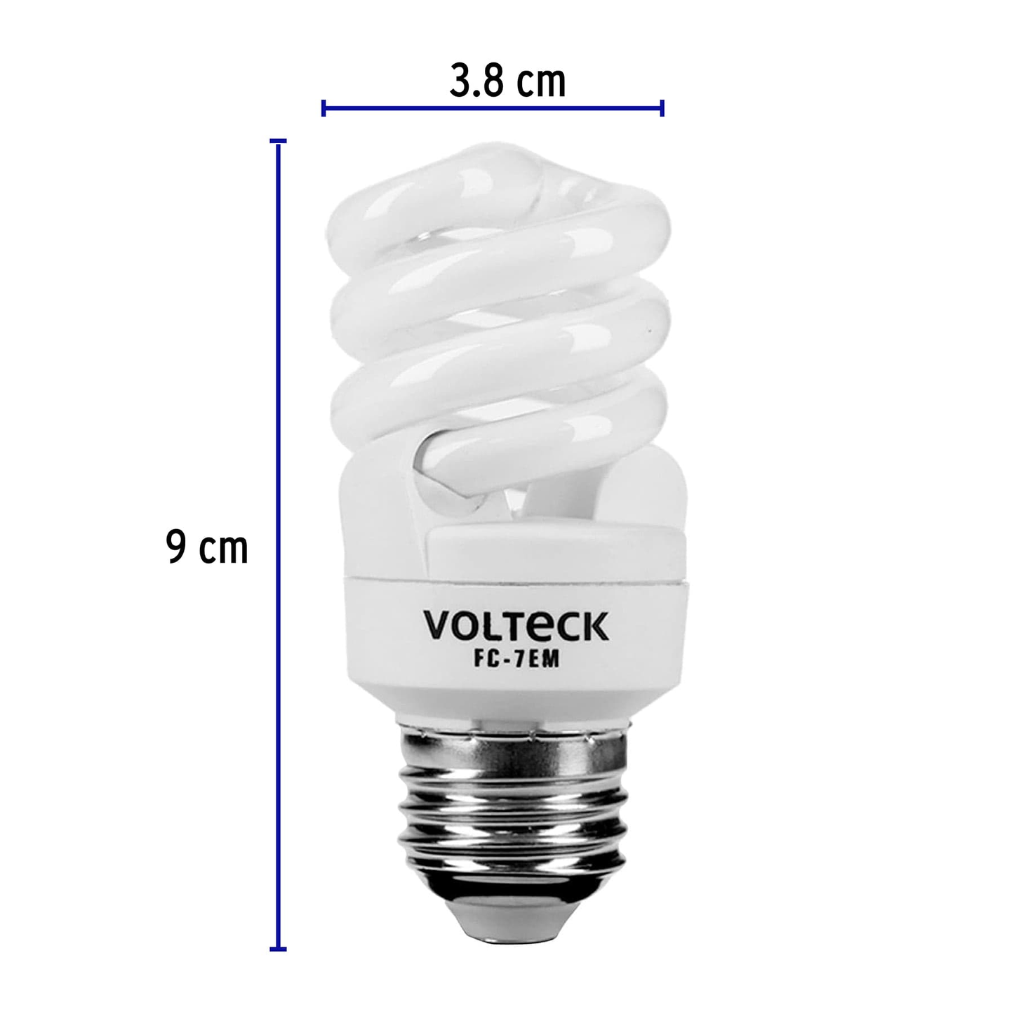 Lámpara 7 W, espiral mini, luz cálida, T2, en blister