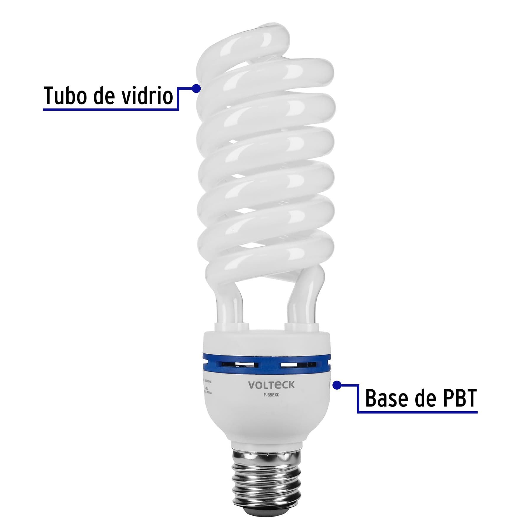 Lámpara 65 W, espiral, base mogul E39, luz día, 220 V, caja