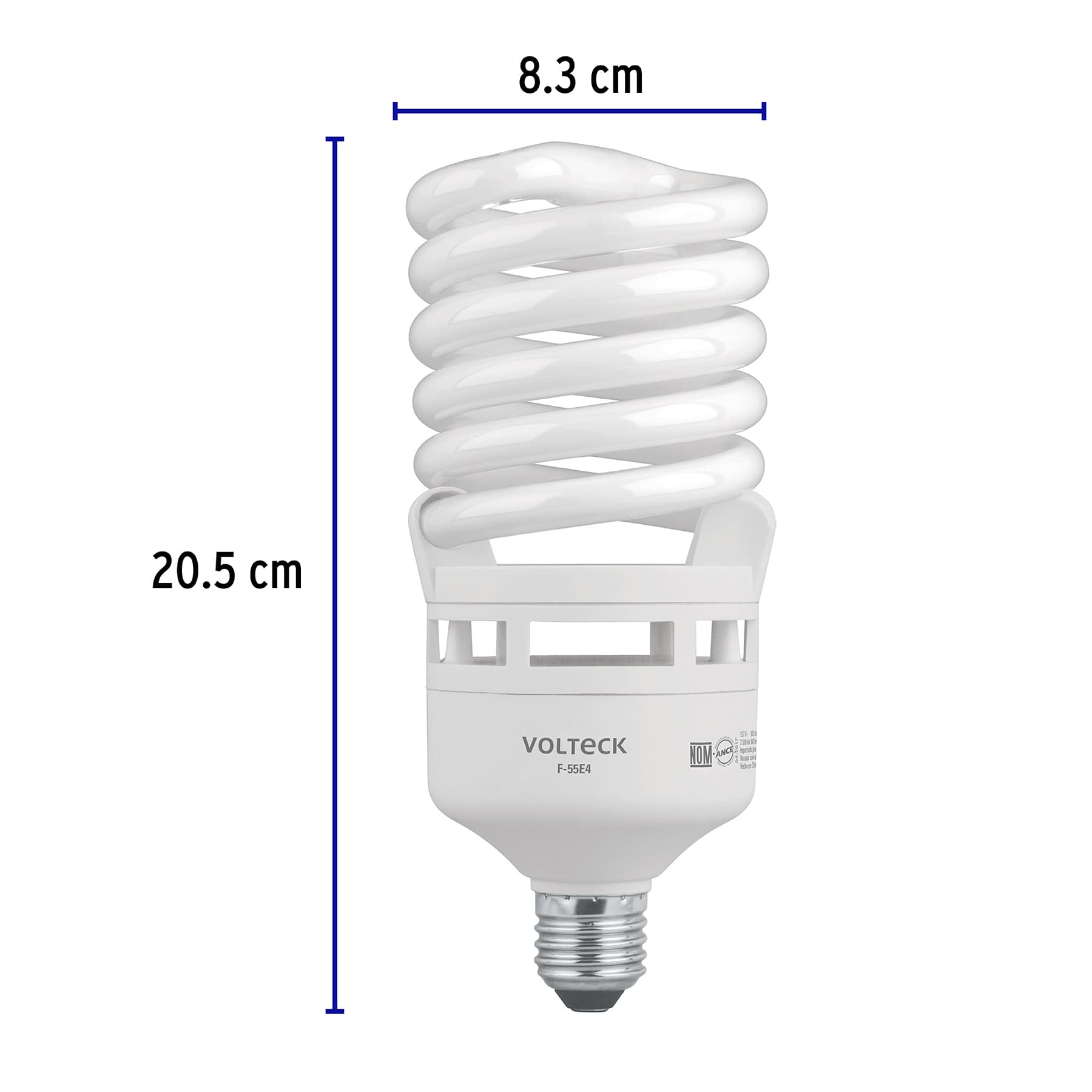 Lámpara 55 W, espiral, alta potencia, luz día, T4 , en caja