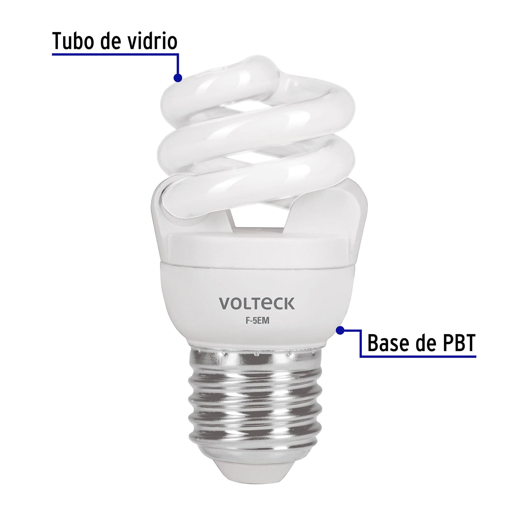 Lámpara 5 W, espiral mini, luz día, T2, en blister, Volteck