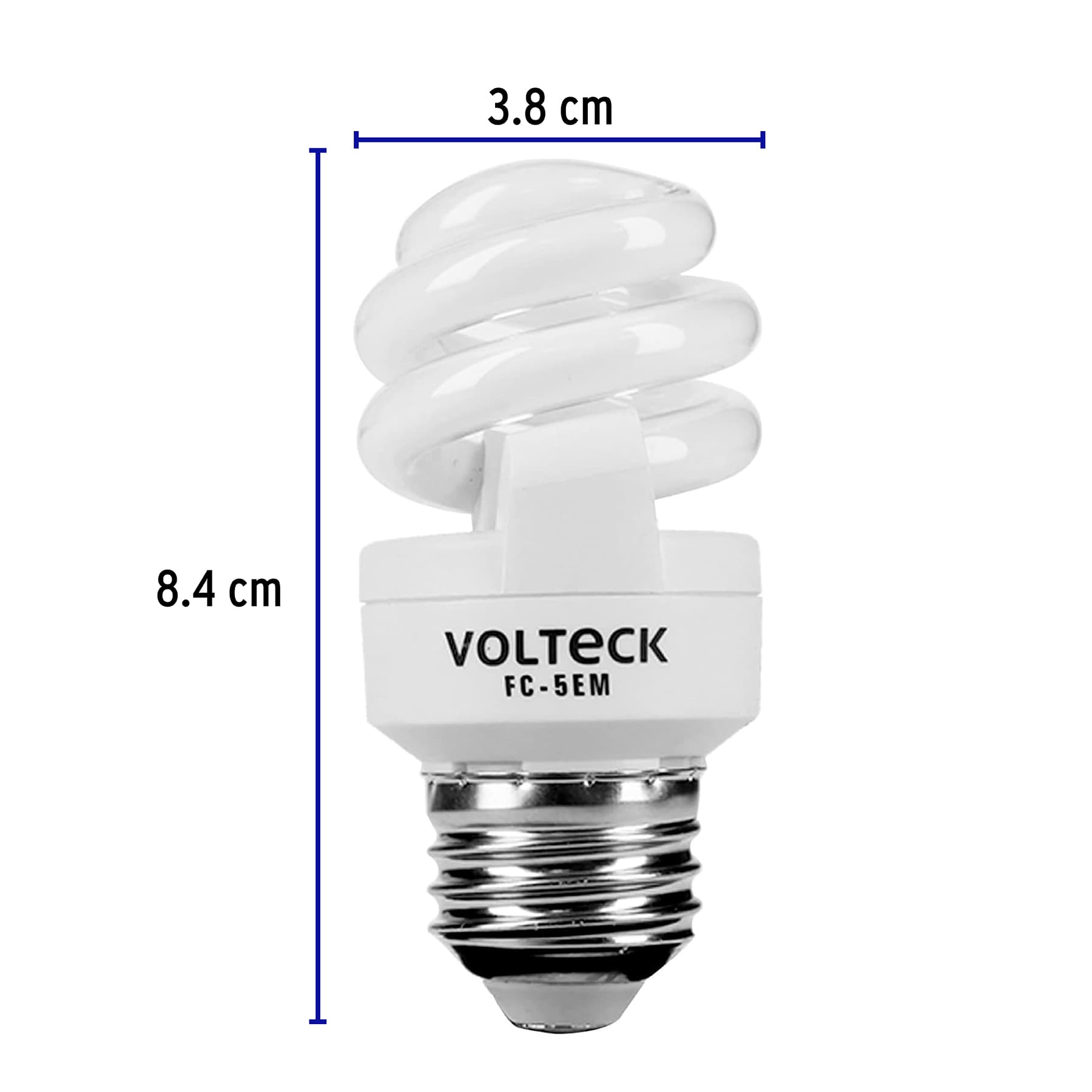 Lámpara 5 W, espiral mini, luz cálida, T2, en blister