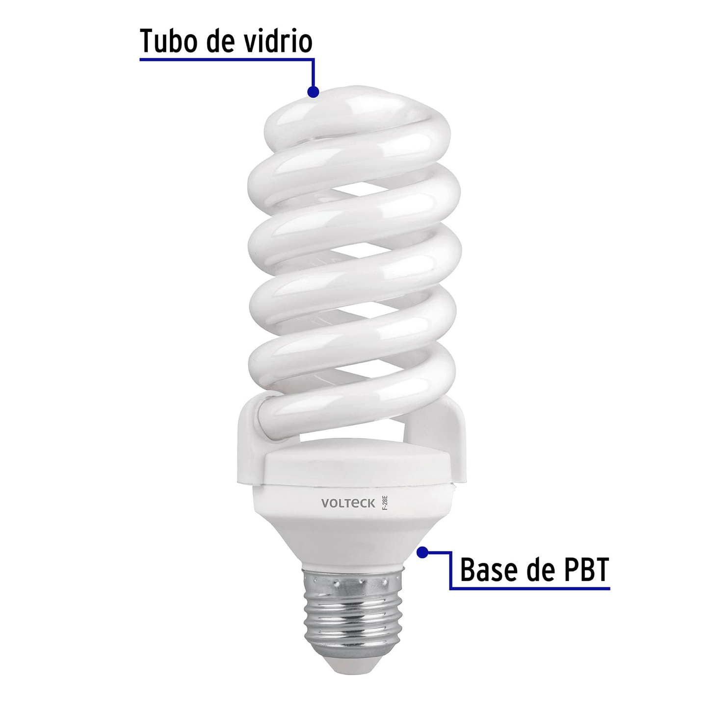 Lámpara 28 W, espiral, luz día, T4, en blister, Volteck
