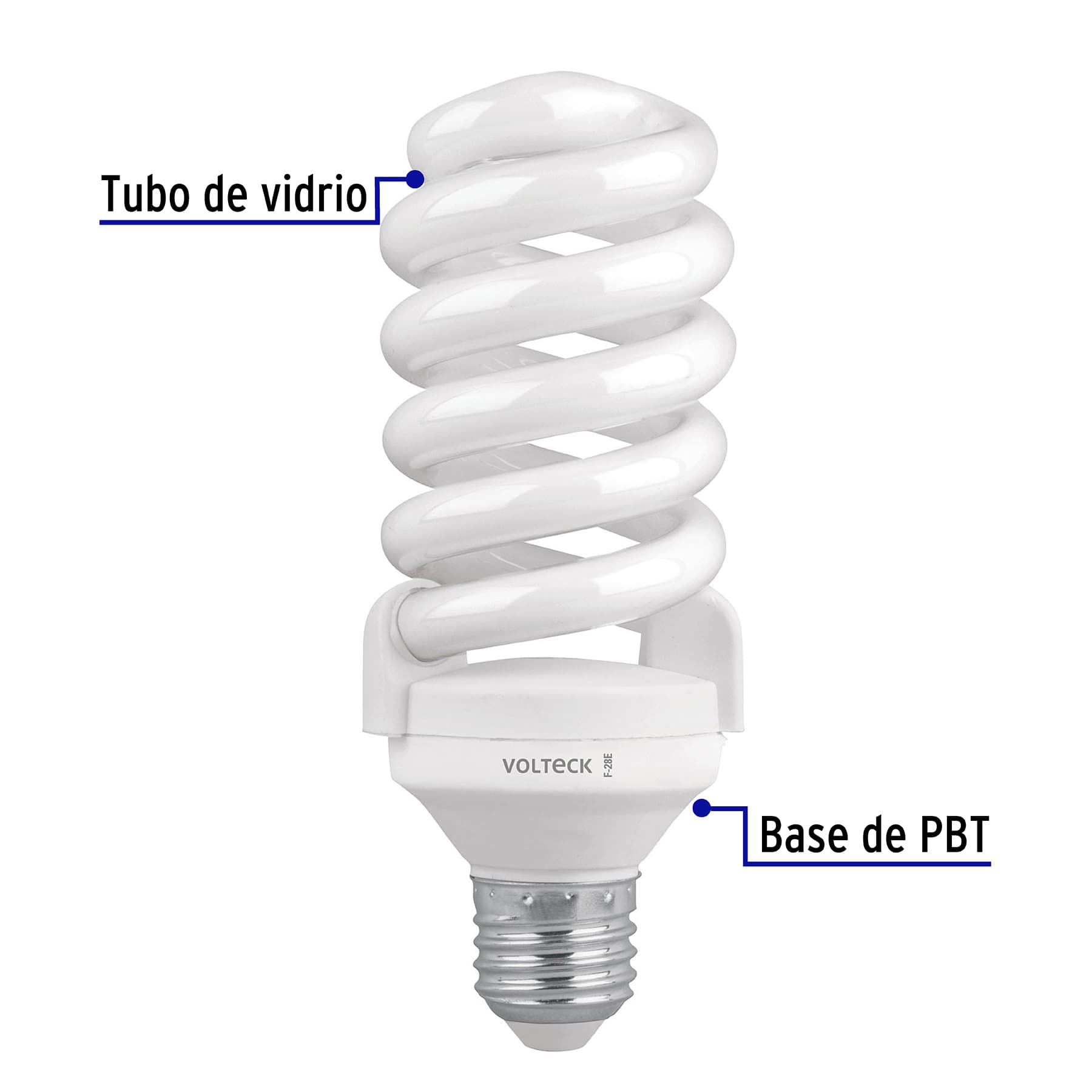Lámpara 28 W, espiral, luz día, T4, en blister 4 piezas