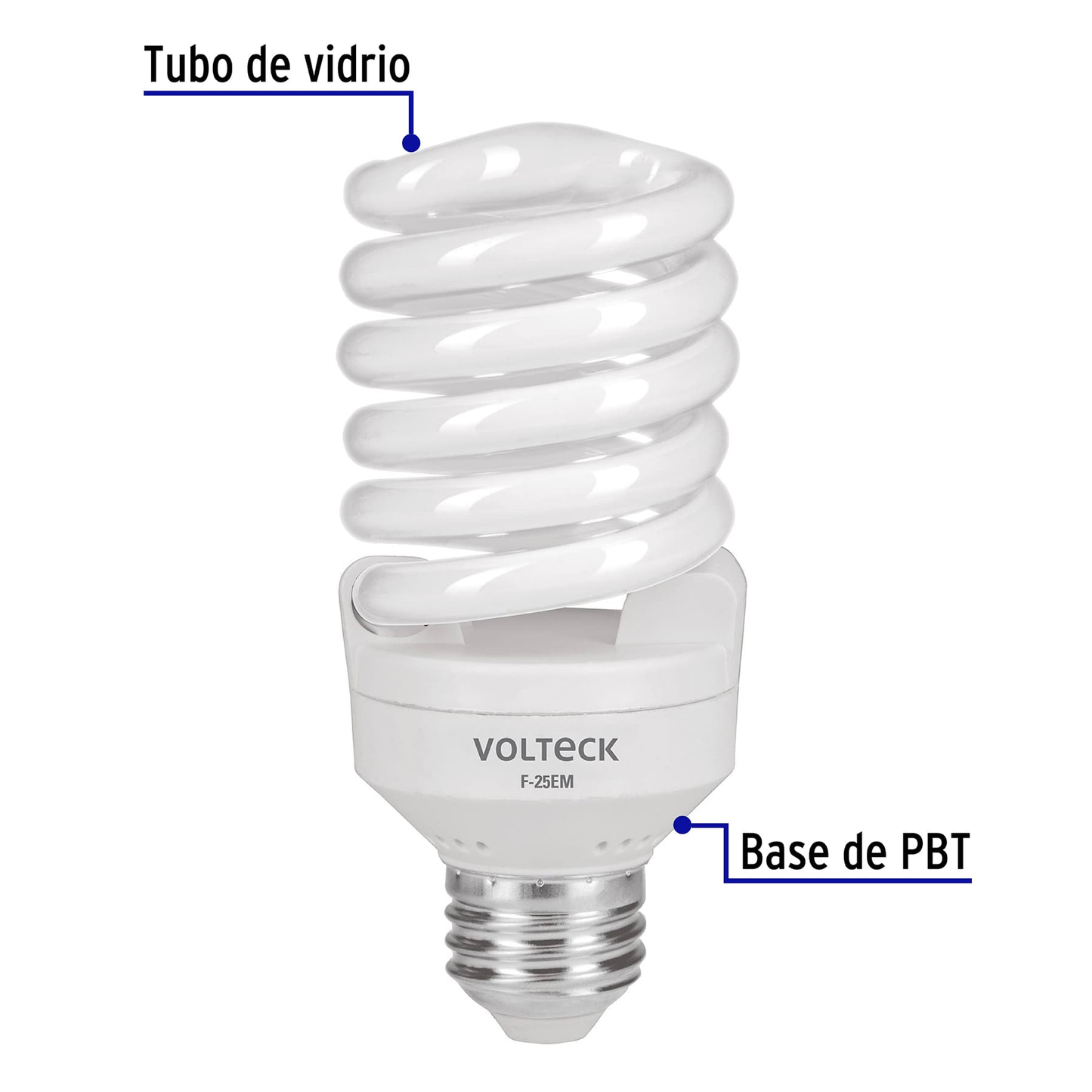 Lámpara 25 W, espiral mini, luz día, T2, en blister, Volteck