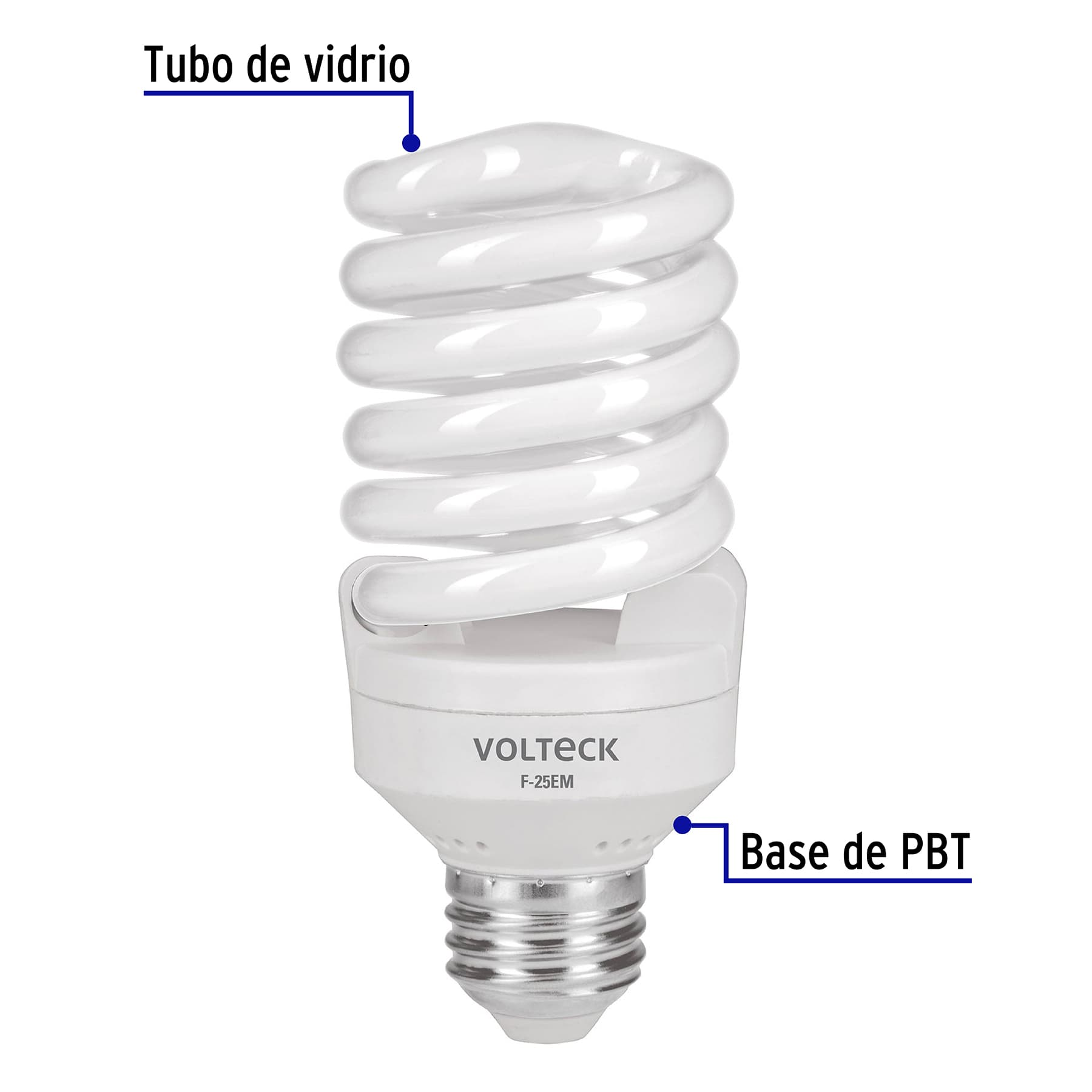 Lámpara 25 W, espiral mini, luz día, T2, en blister, Volteck