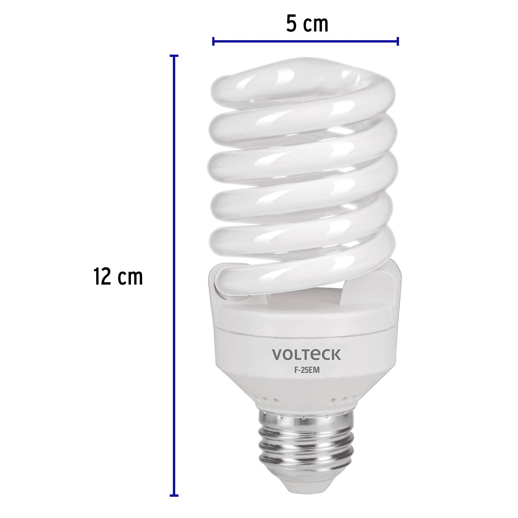 Lámpara 25 W, espiral mini, luz día, T2, en blister, Volteck