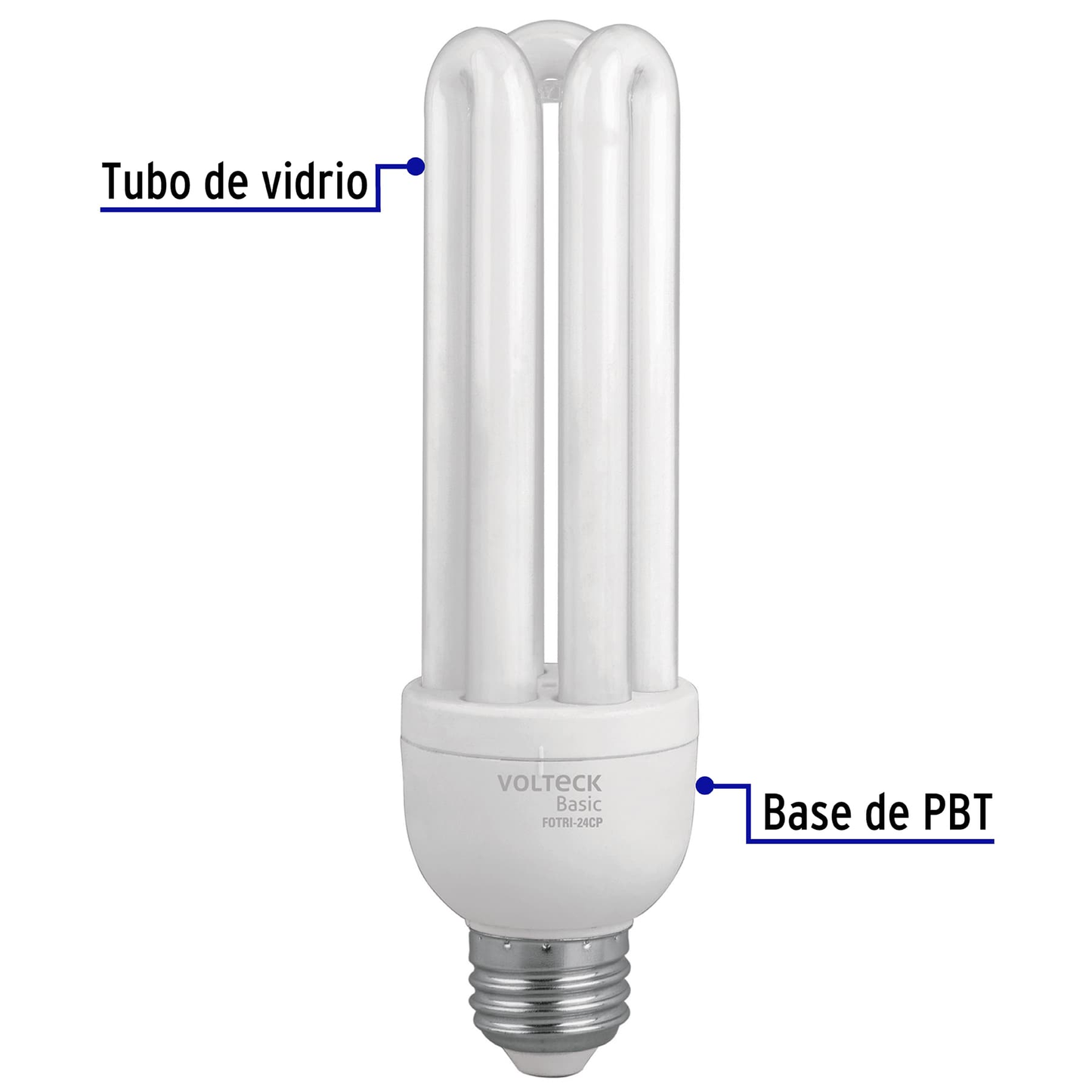 Lámpara 24 W, triples, luz día, T4, en caja , Volteck basic sustituye 48227
