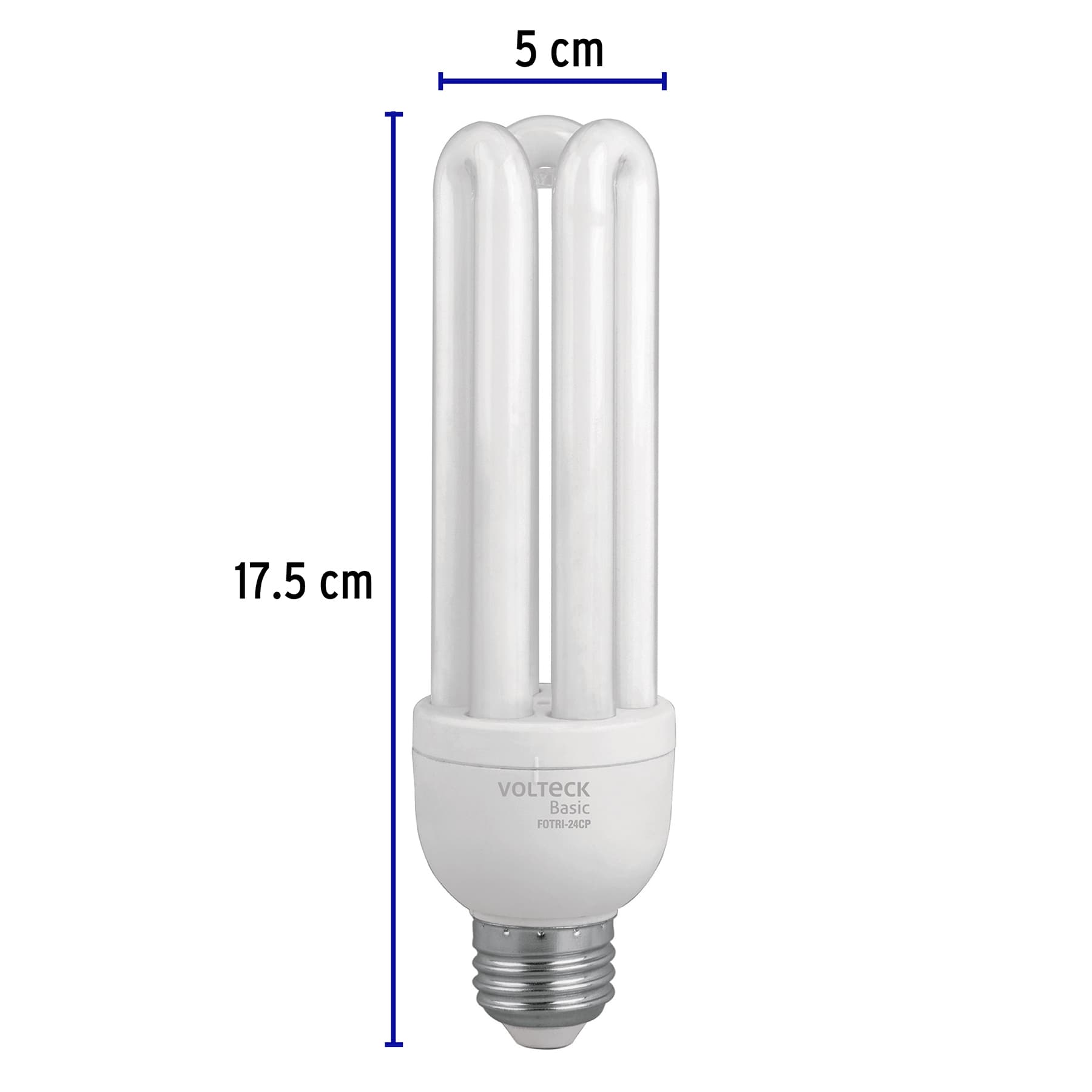 Lámpara 24 W, triples, luz día, T4, en caja , Volteck basic sustituye 48227