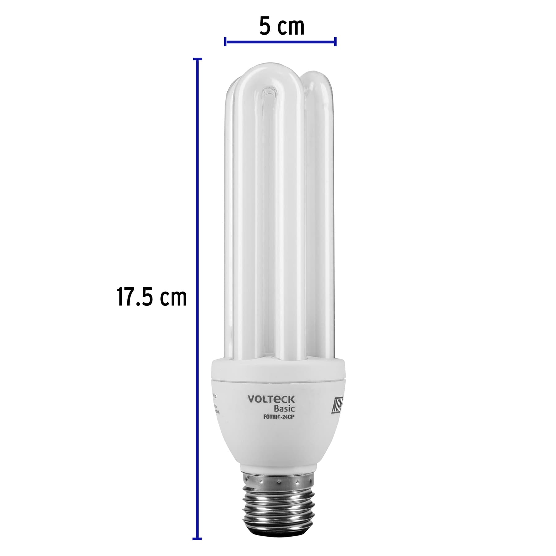 Lámpara 24 W, triples, luz cálida, T4,en caja ,Volteck basic