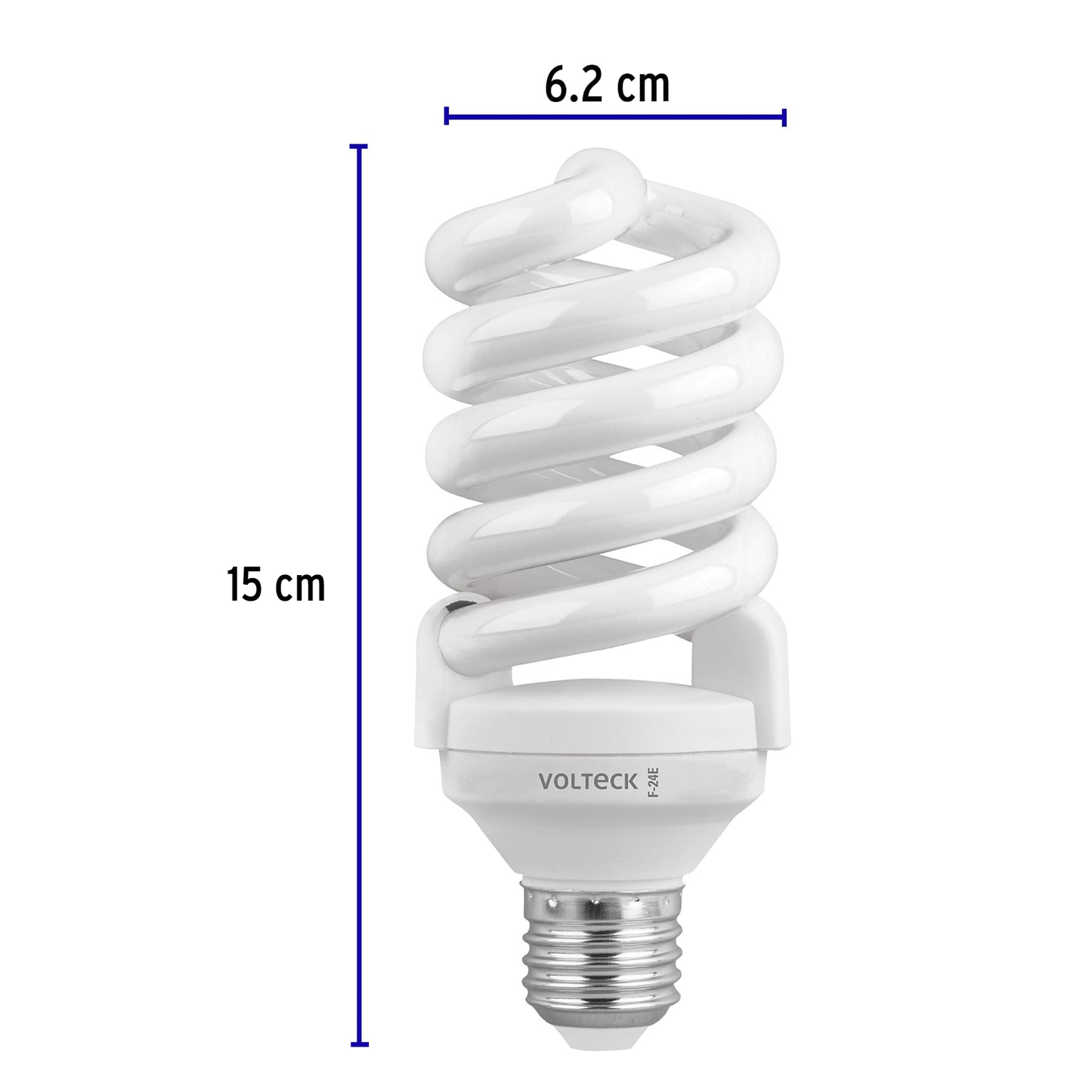 Lámpara 24 W, espiral, luz día, T4, en caja 4 piezas,Volteck