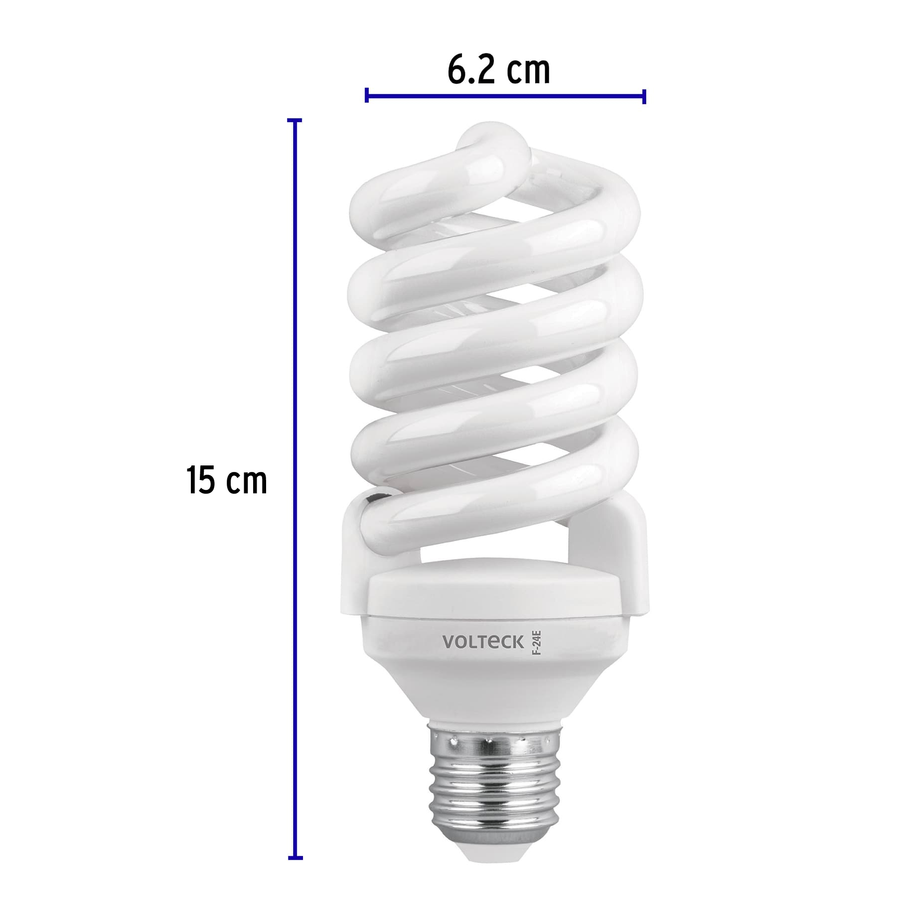 Lámpara 24 W, espiral, luz día, T4, en caja 4 piezas,Volteck