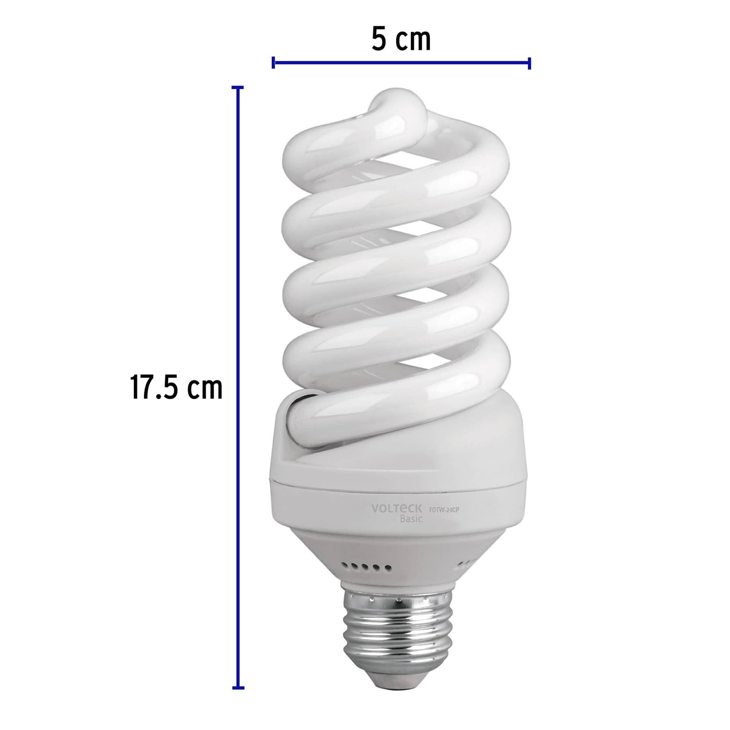 Lámpara 24 W, espiral, luz día, T4, en caja , Volteck basic sustituye 48215