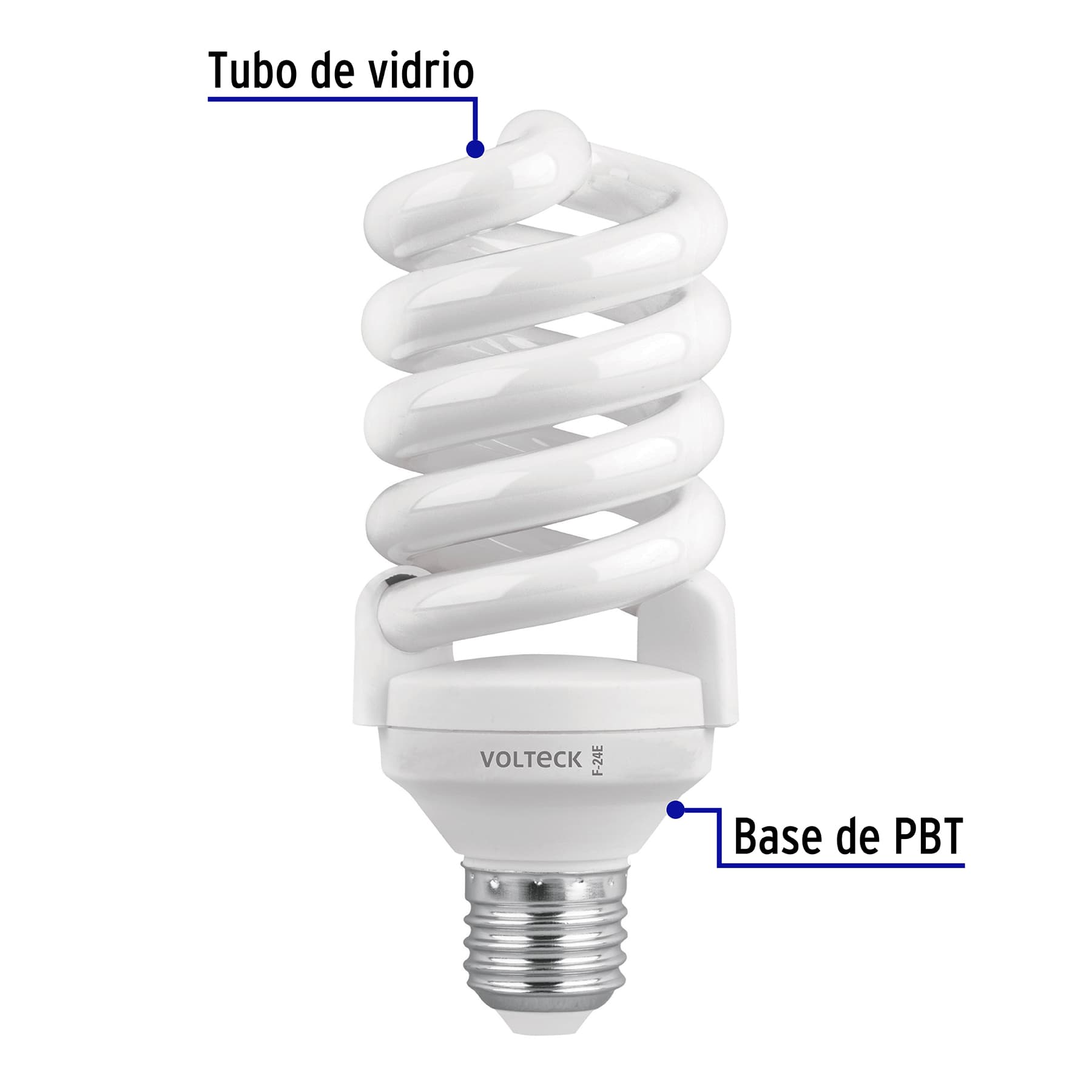 Lámpara 24 W, espiral, luz día, T4, en blister, Volteck