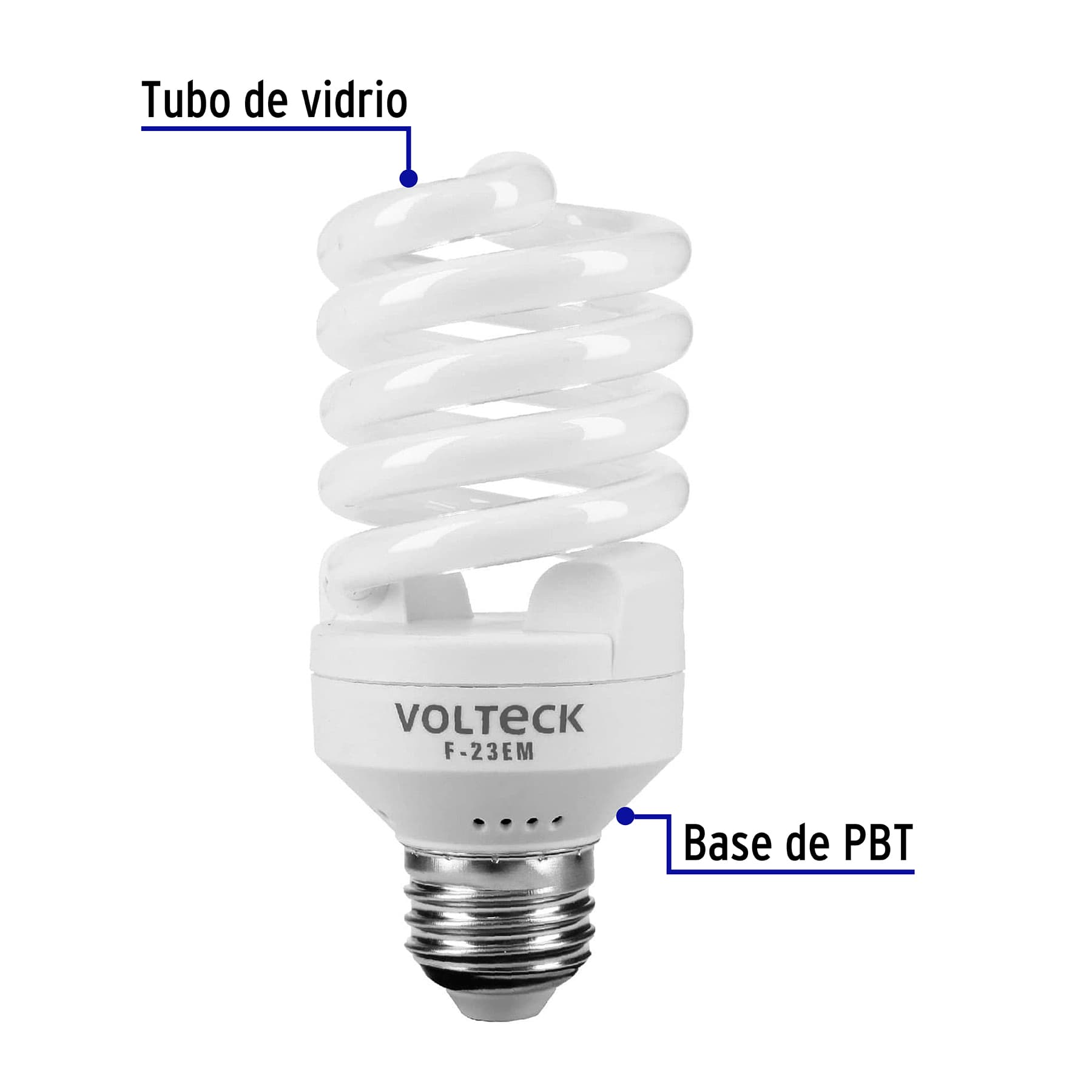 Lámpara 23 W, espiral mini, luz día, T2, en blister, Volteck