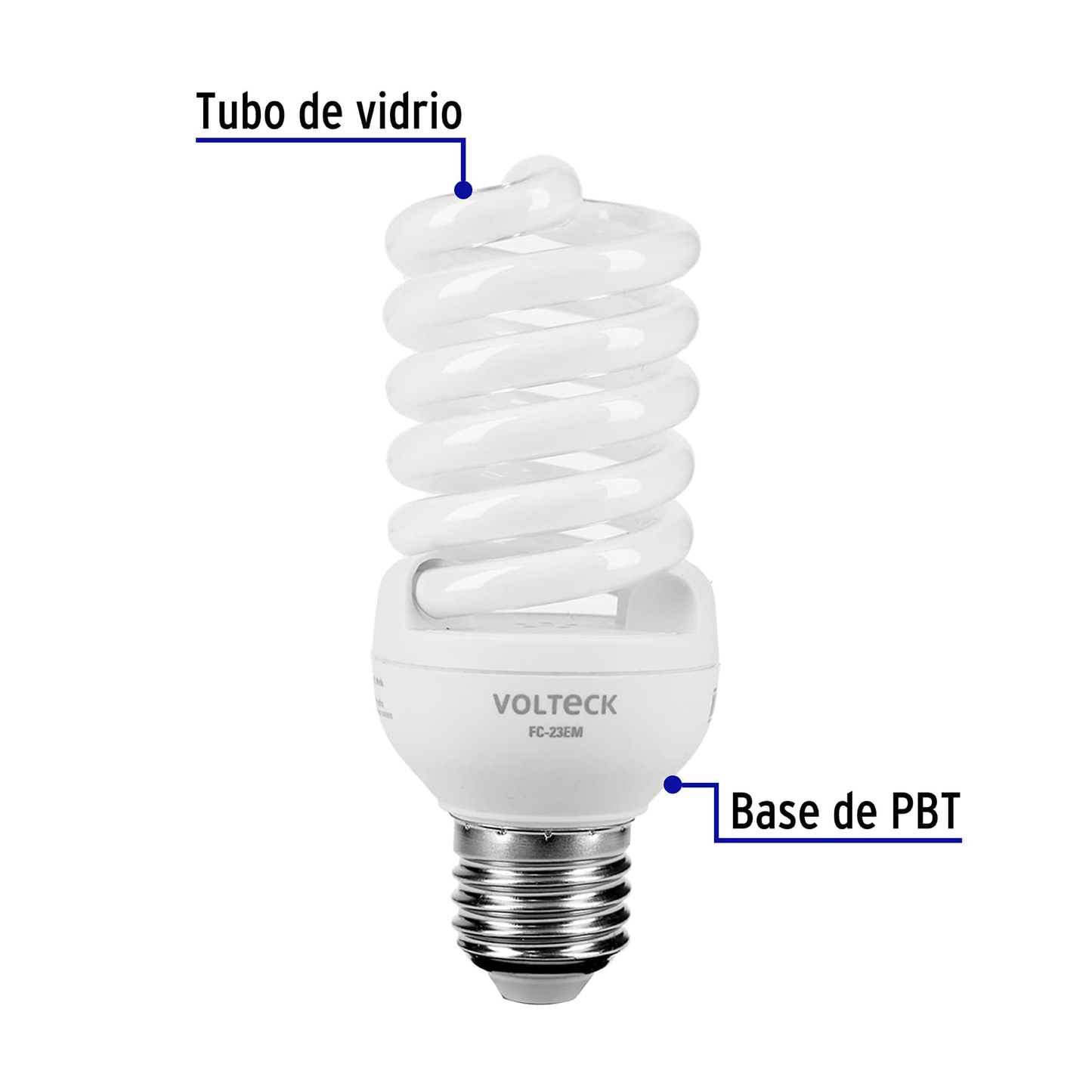 Lámpara 23 W, espiral mini, luz cálida, T2, en blister