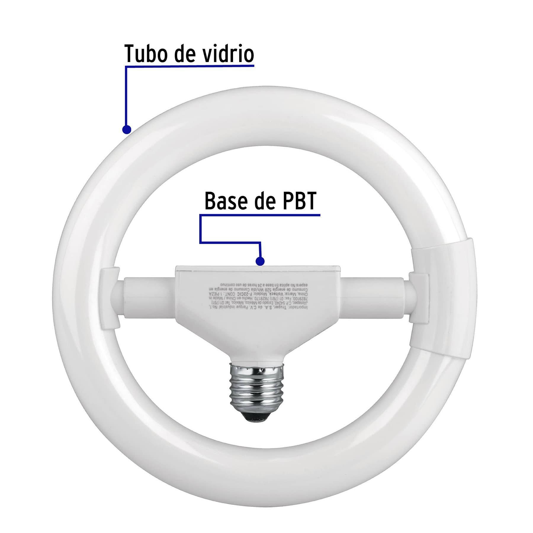 Lámpara 22 W, circular, luz día, T9, en caja, Volteck