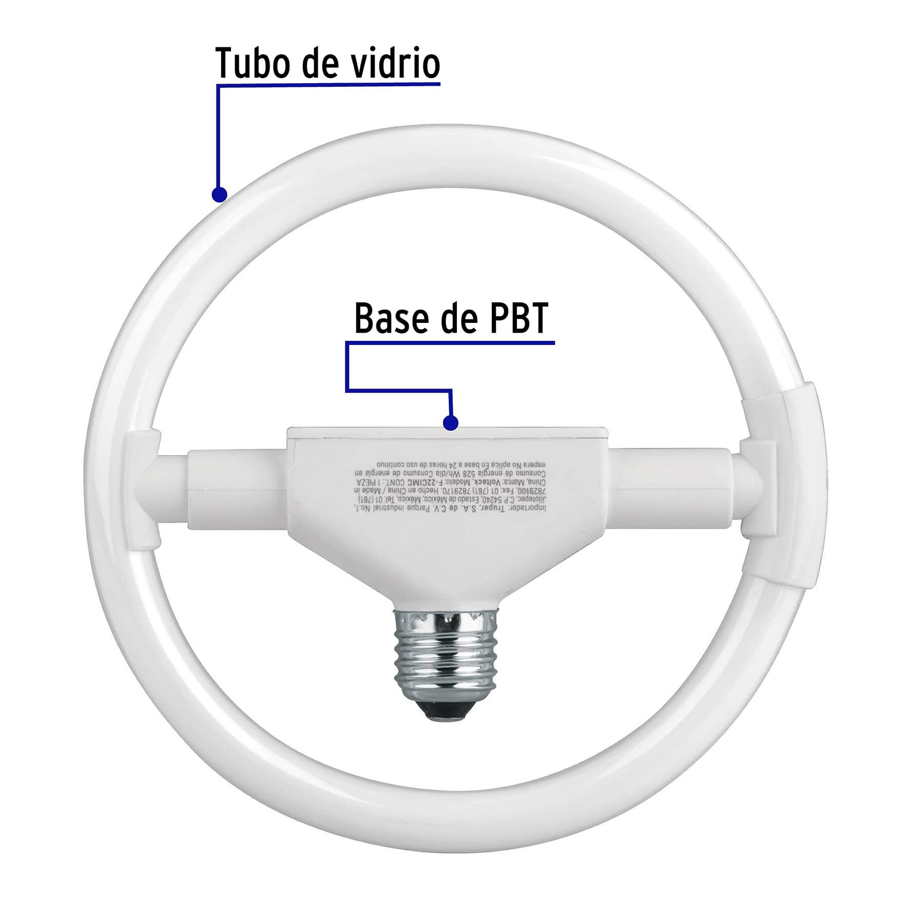 Lámpara 22 W, circular, luz día, T5, en caja, Volteck