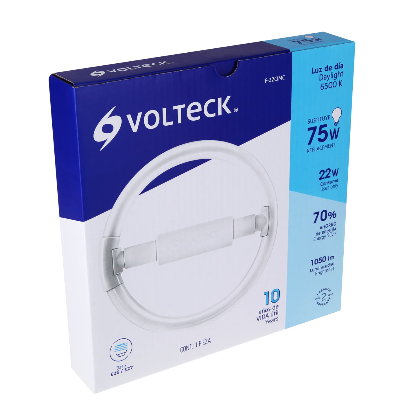 Lámpara 22 W, circular, luz día, T5, en caja, Volteck