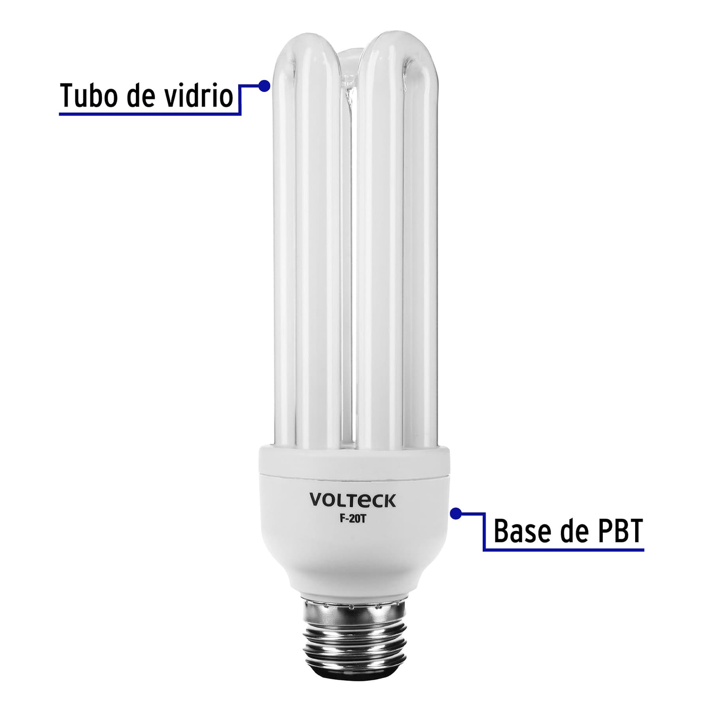 Lámpara 20 W, triple, luz día, T4, en blister, Volteck