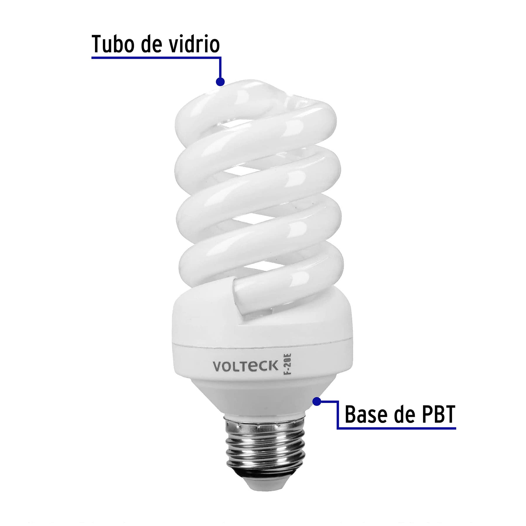 Lámpara 20 W, espiral, luz día, T4, en blister, Volteck