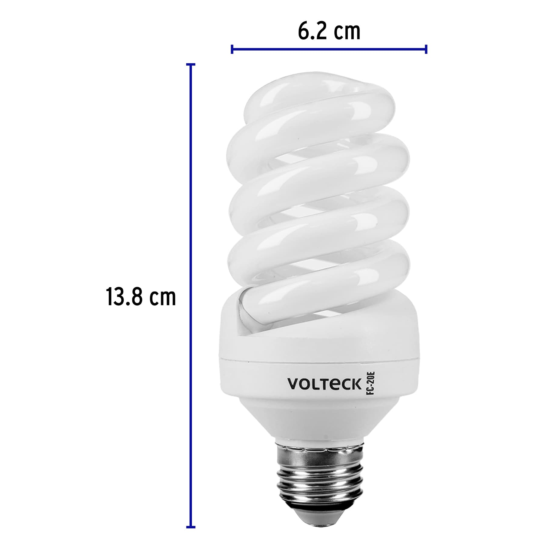 Lámpara 20 W, espiral, luz cálida, T4, en blister, Volteck
