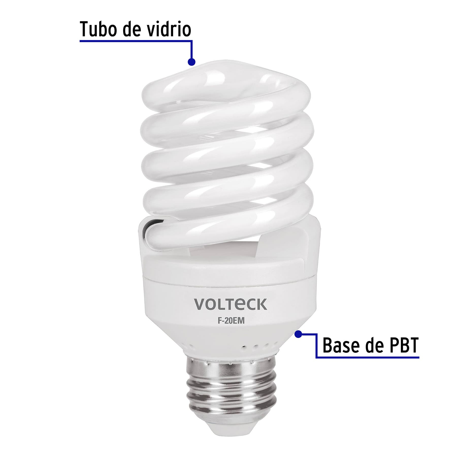 Lámpara 20 W, espiral mini, luz día, T2, en blister, Volteck