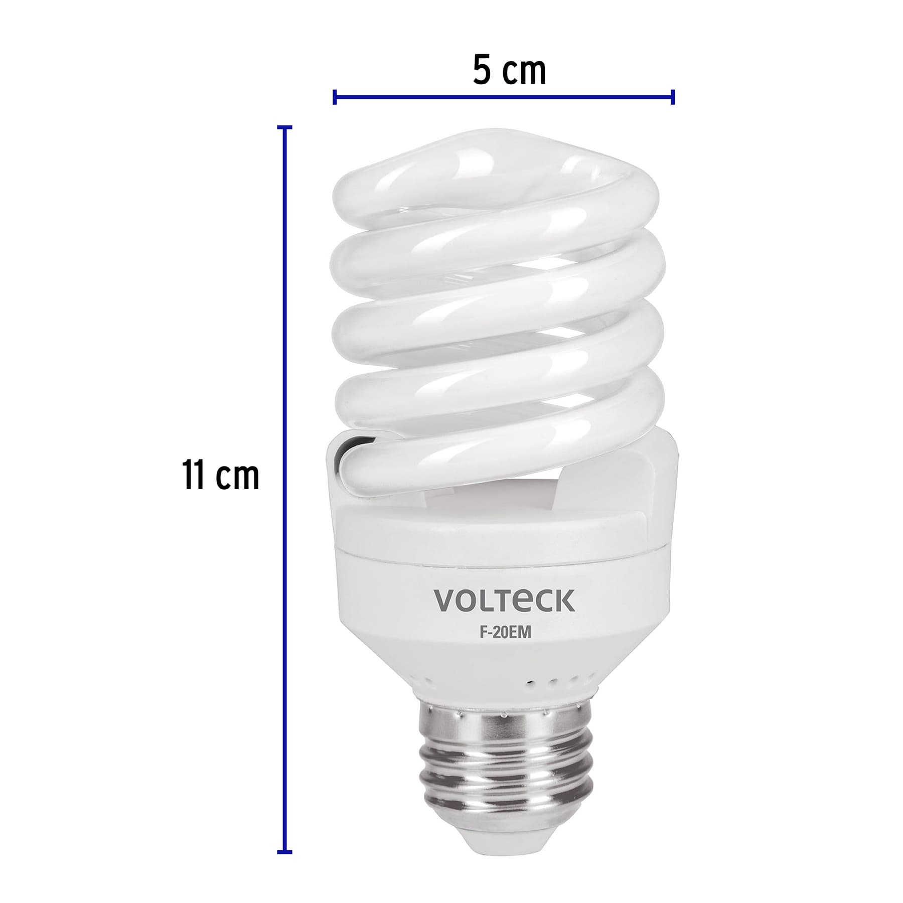 Lámpara 20 W, espiral mini, luz día, T2, en blister, Volteck