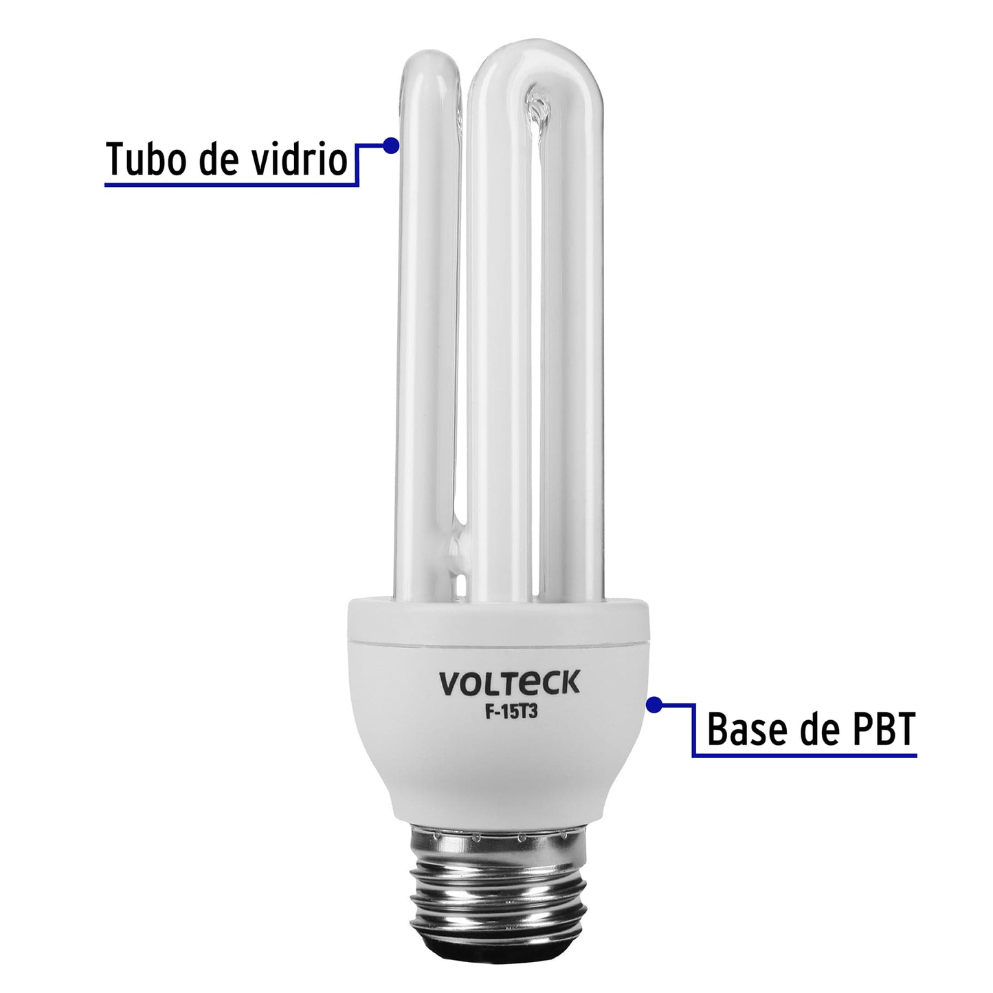 Lámpara 15 W, triple, luz día, T3, en blister, Volteck
