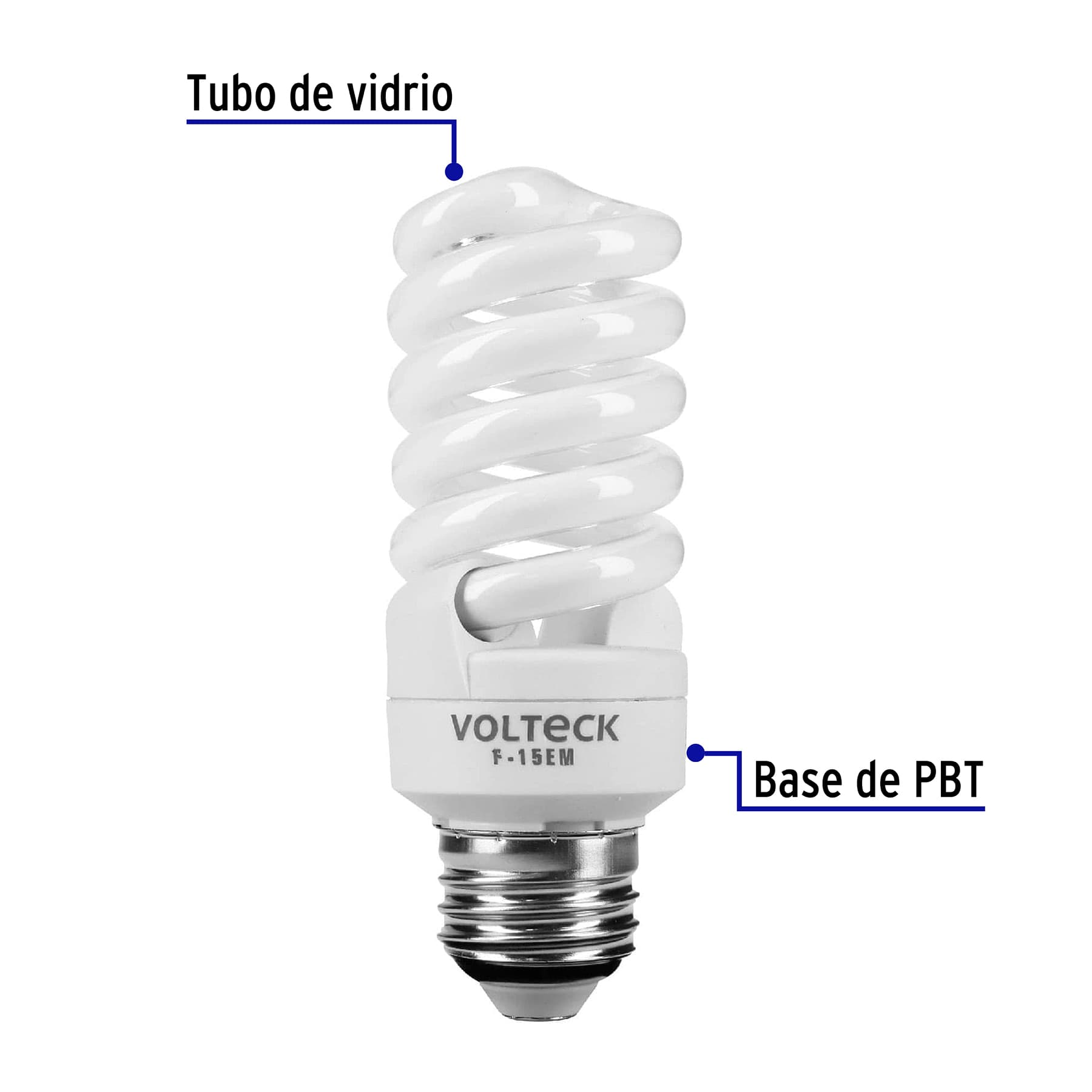 Lámpara 15 W, espiral mini, luz día, T2, en blister, Volteck