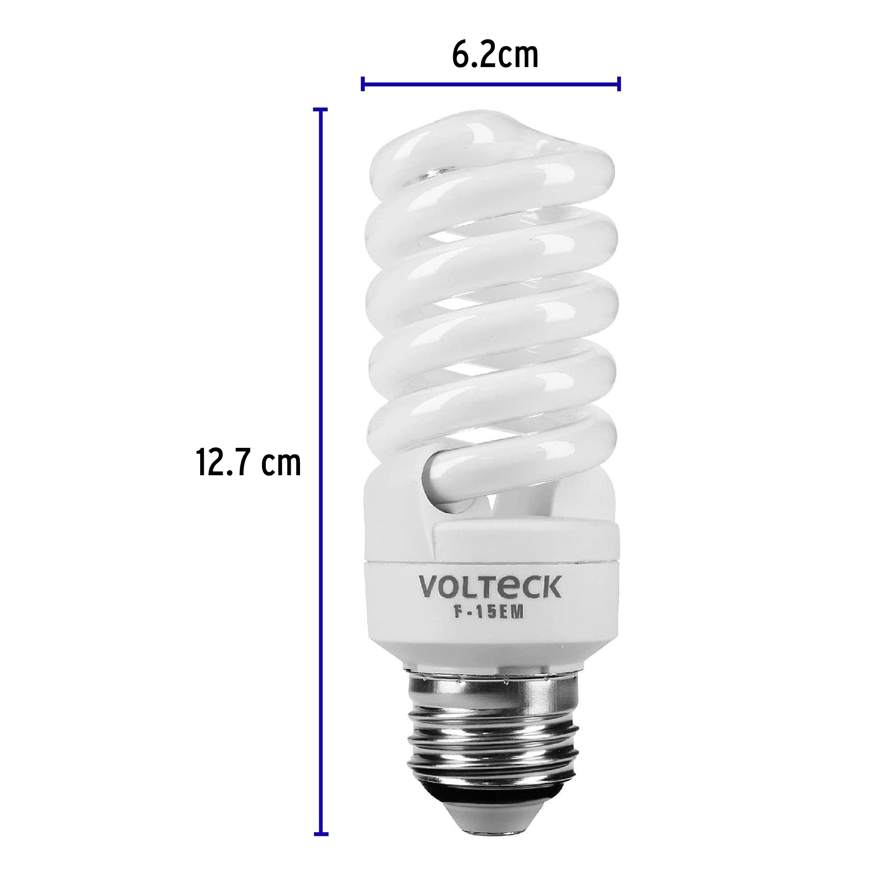 Lámpara 15 W, espiral mini, luz día, T2, en blister, Volteck